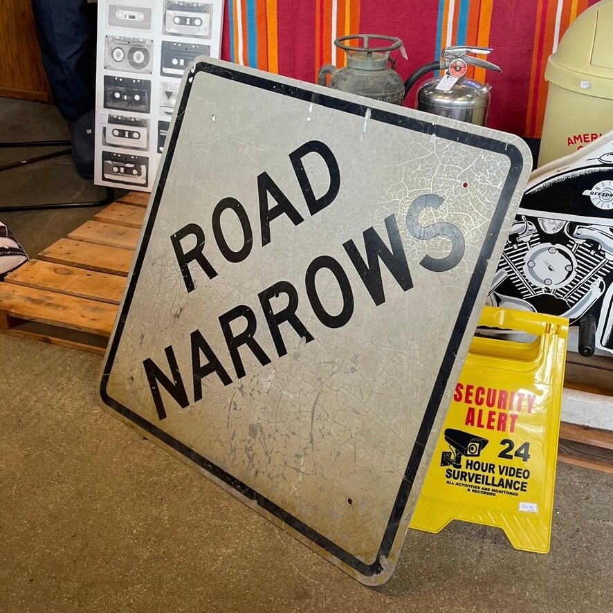 U.S Vintage Road Sign “ROAD NARROW”