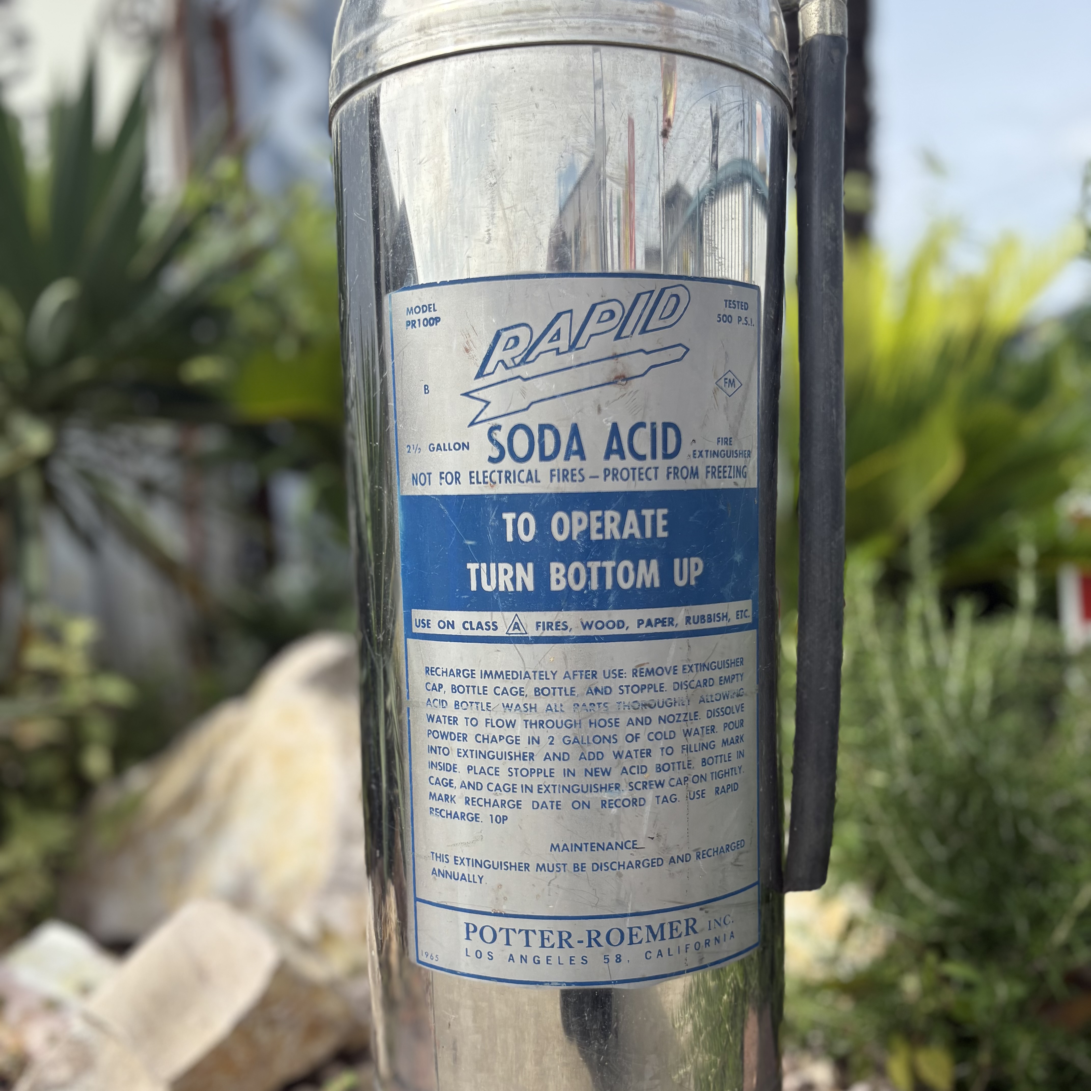 Vintage Fire Extinguisher RAPID Soda-Acid by Potter-Roemer