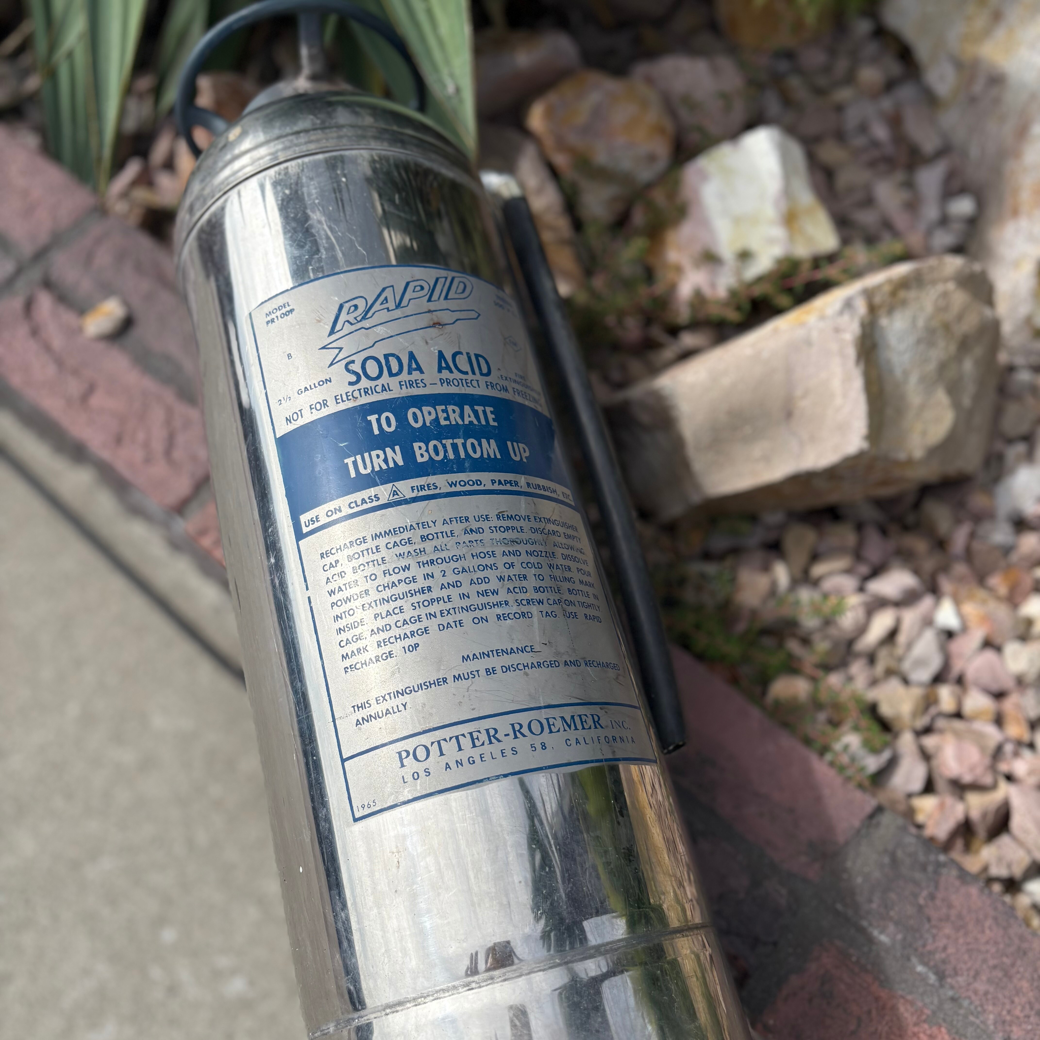 Vintage Fire Extinguisher RAPID Soda-Acid by Potter-Roemer