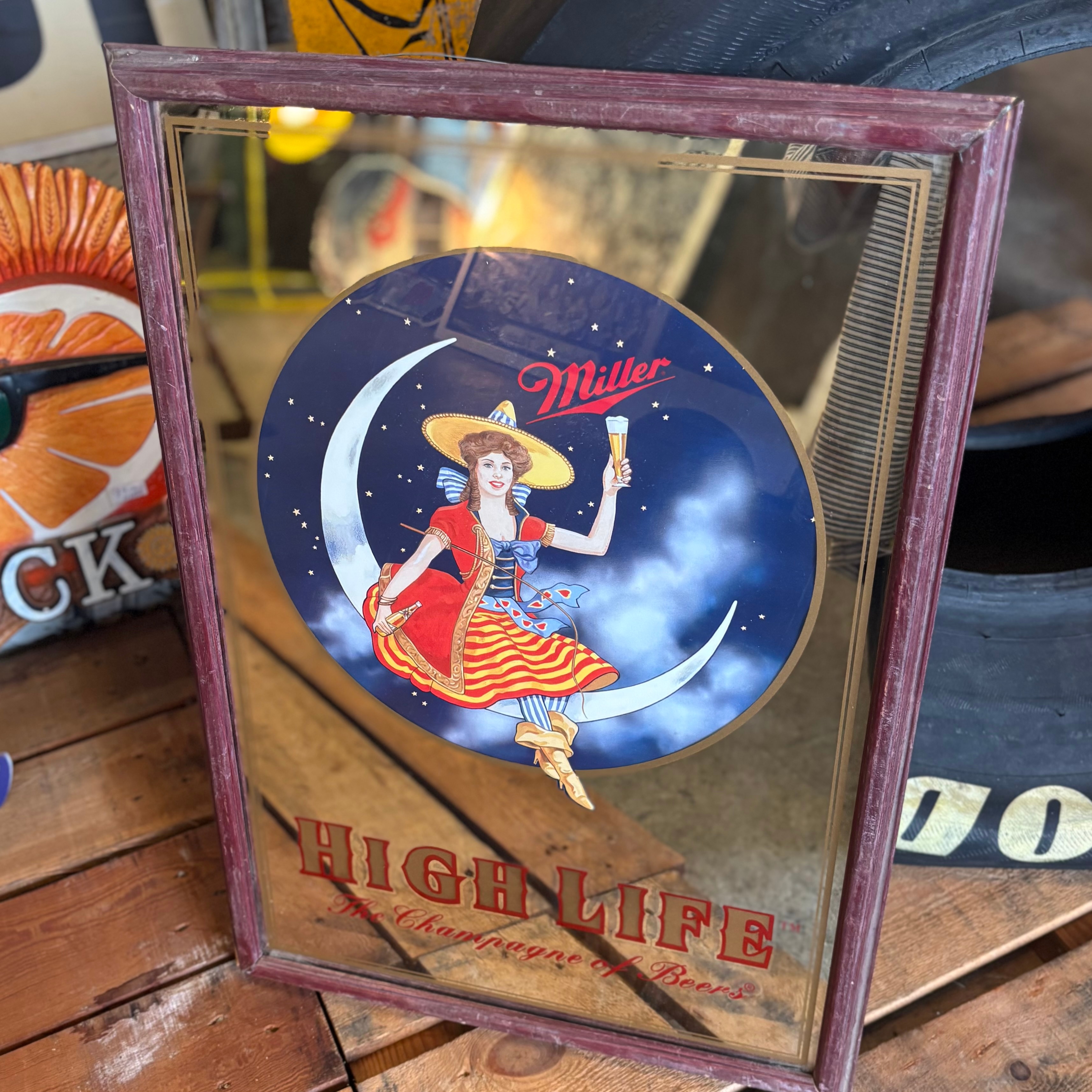 MILLER HIGH LIFE BEER ビール ライトサイン ミラー 回転 MILLER HIGH LIFE BEER ビール ライトサイン ミラー 回転