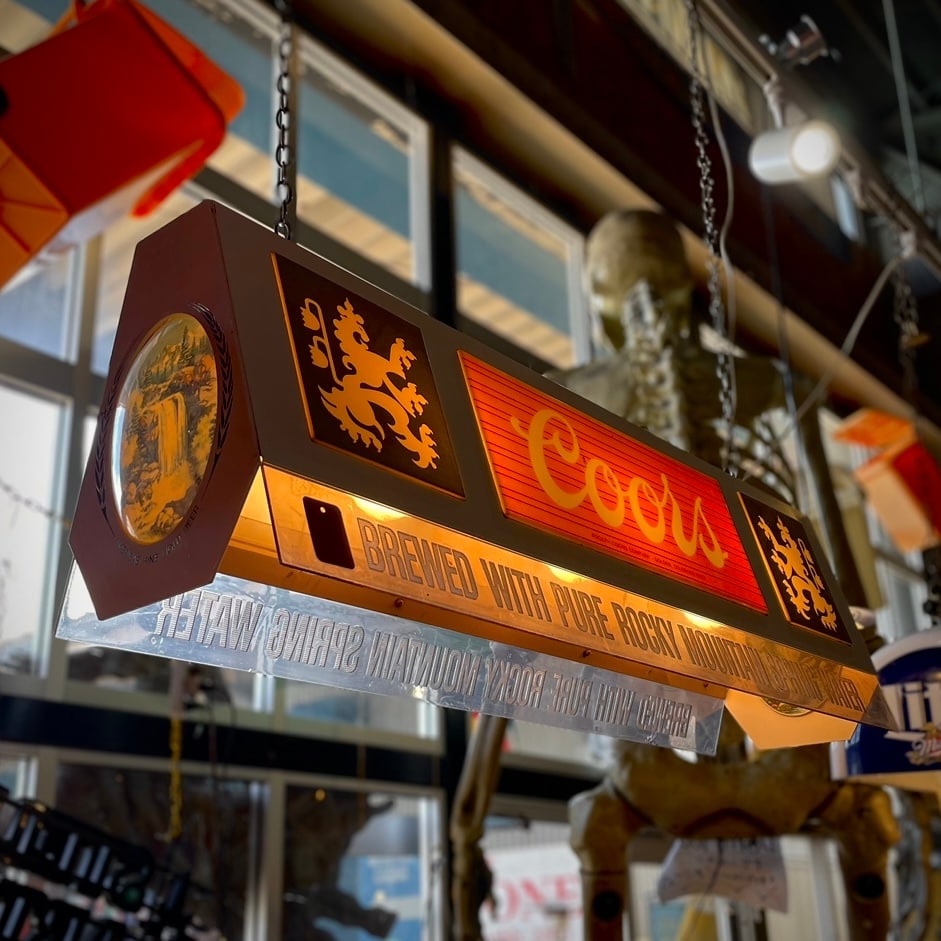 USA輸入品　X0031 【プールライト】1980 クアーズライト　ビール　照明 Vintage 1980 Coors Beer Pool Billiard Poker Hanging Light