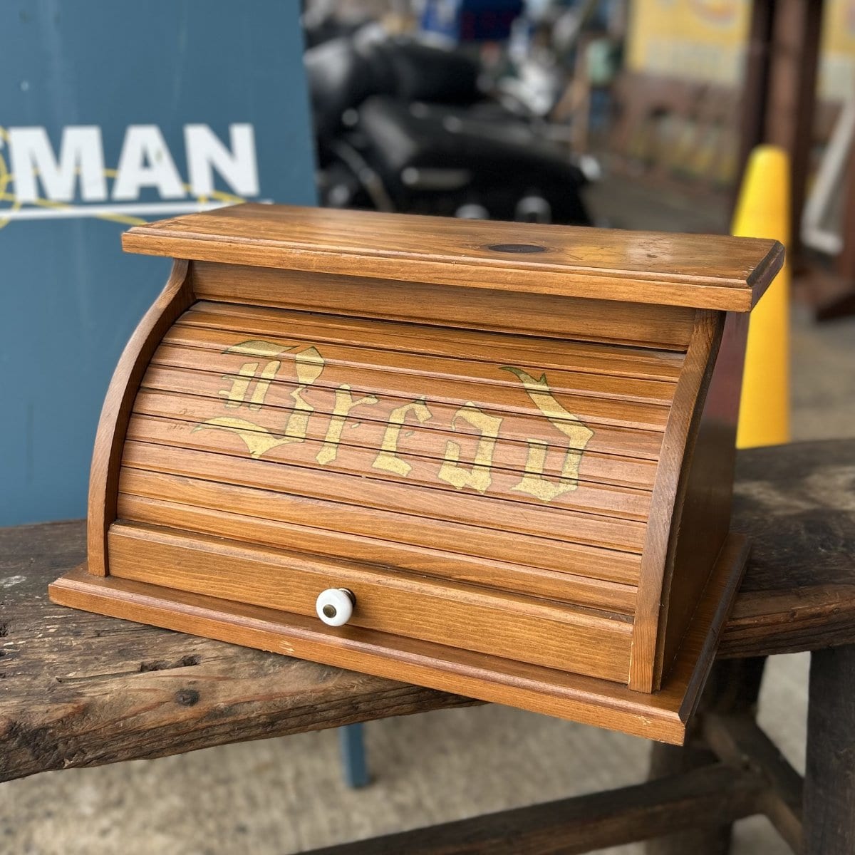 ブレッドボックス（ビンテージ） ヴィンテージ 木製 ロールトップ ブレッド ボックス