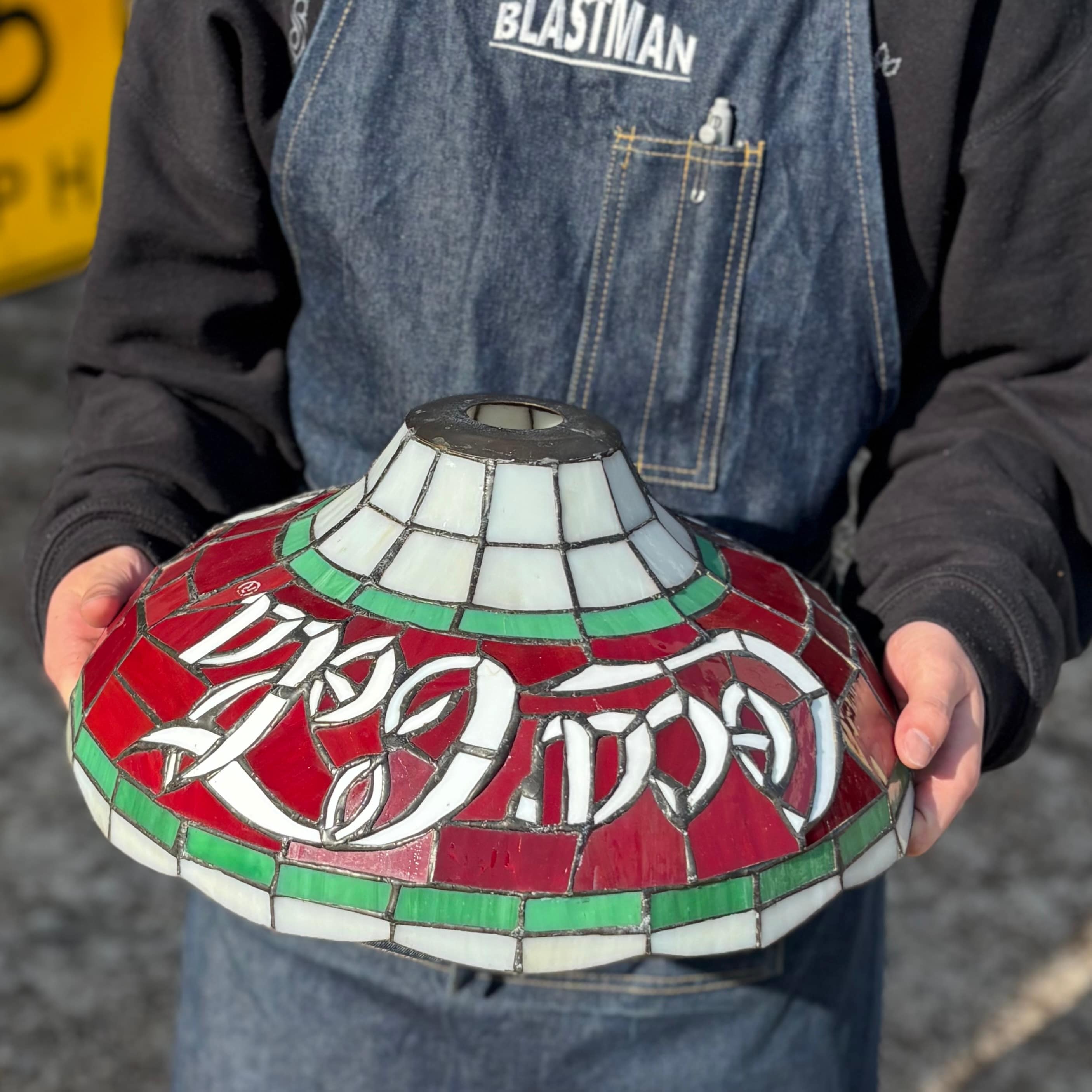 🟥 “Coca-Cola Stained Glass Shade” Vintage Lamp Part