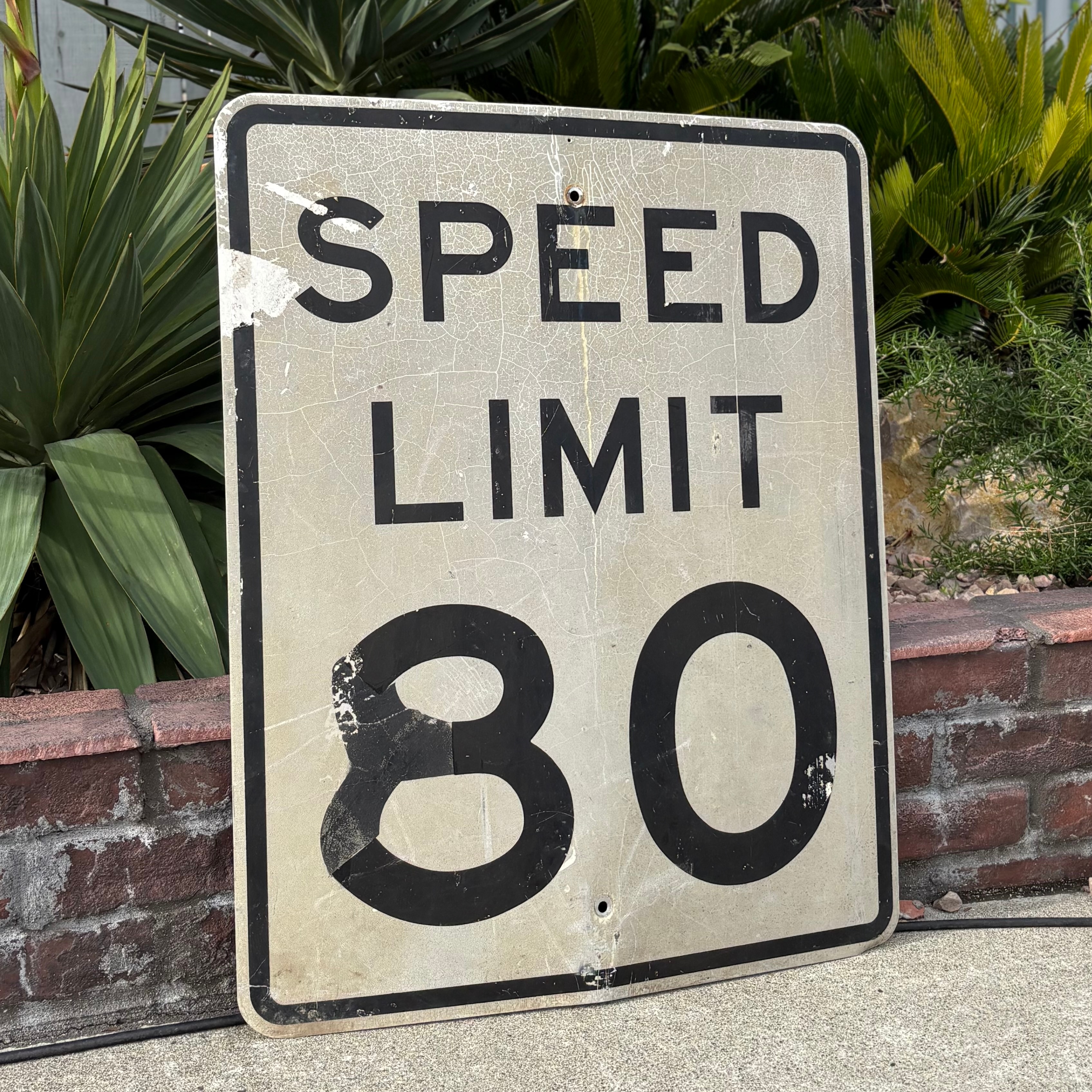 🚦**“SPEED LIMIT 80” Vintage Metal Road Sign 🚦