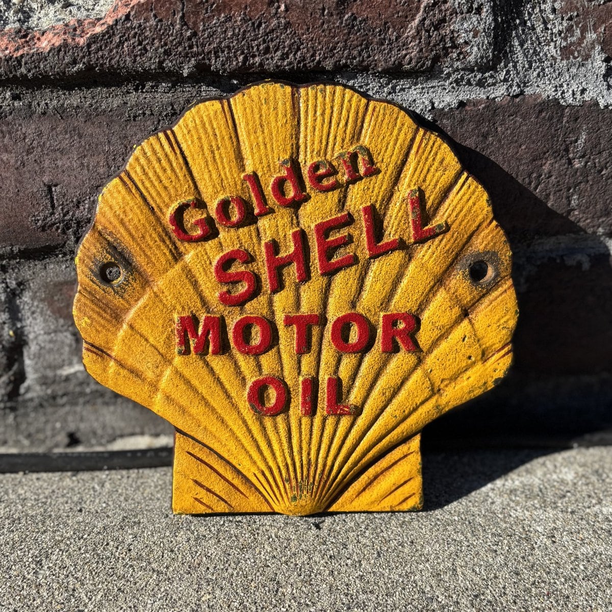 Vintage Golden Shell Motor Oil Iron Sign