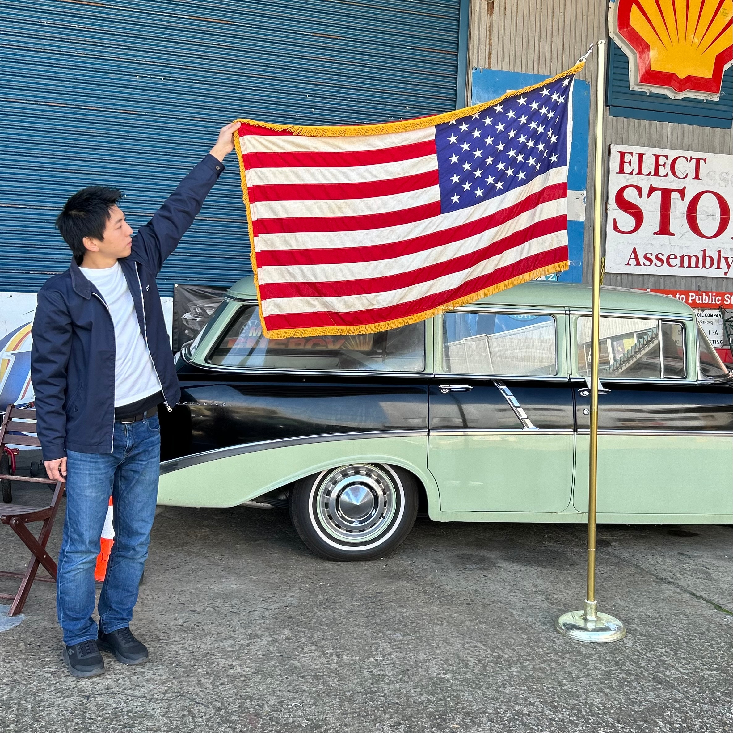 アメリカ国旗デザイン ビンテージ物 Vintage アメリカ製 COLLEGEVILLE FLAG PRODUCTS ヴィンテージ 星条旗