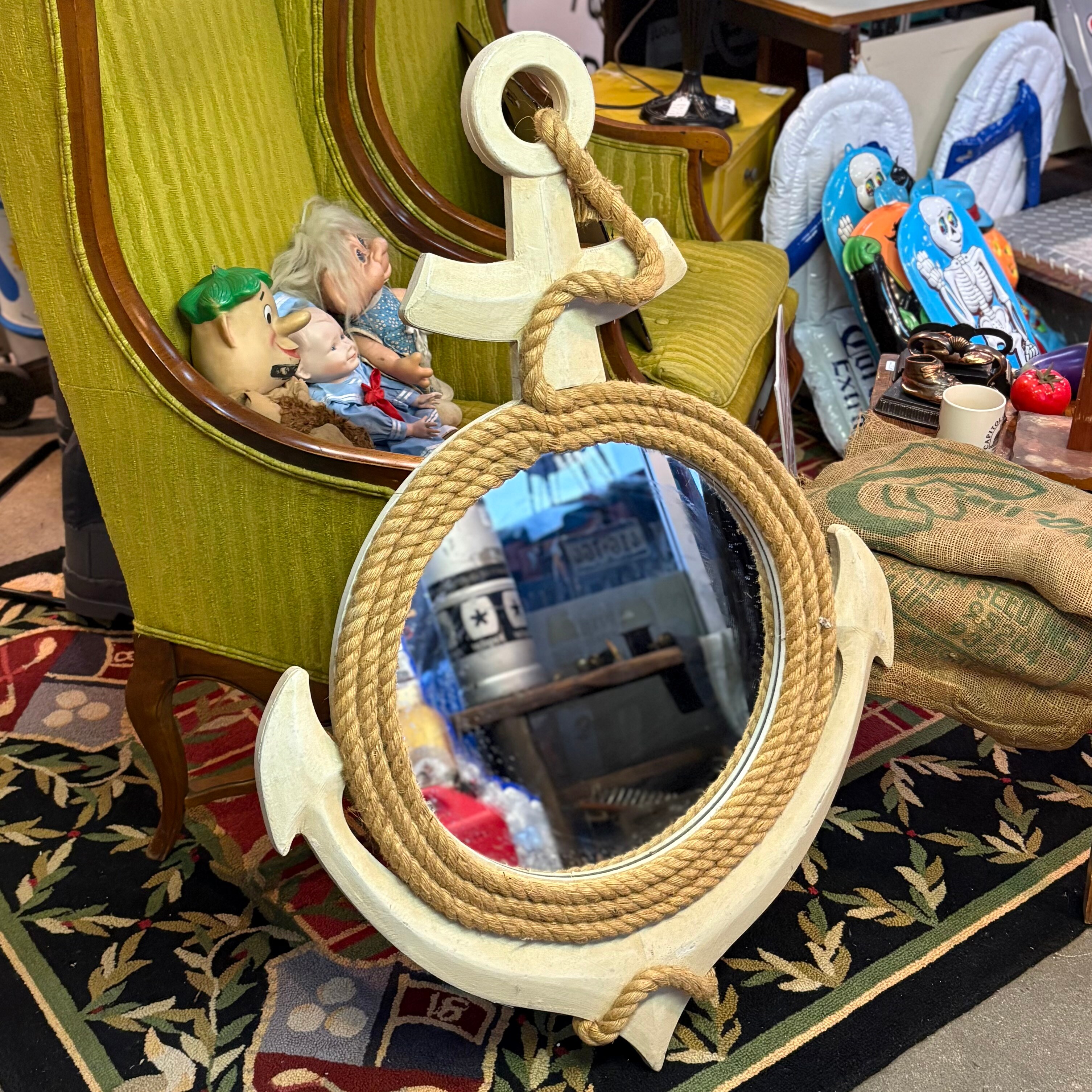 衝立　置物 海辺のムード漂う！大型サイズ マリン・アンカー（錨）モチーフ Wall