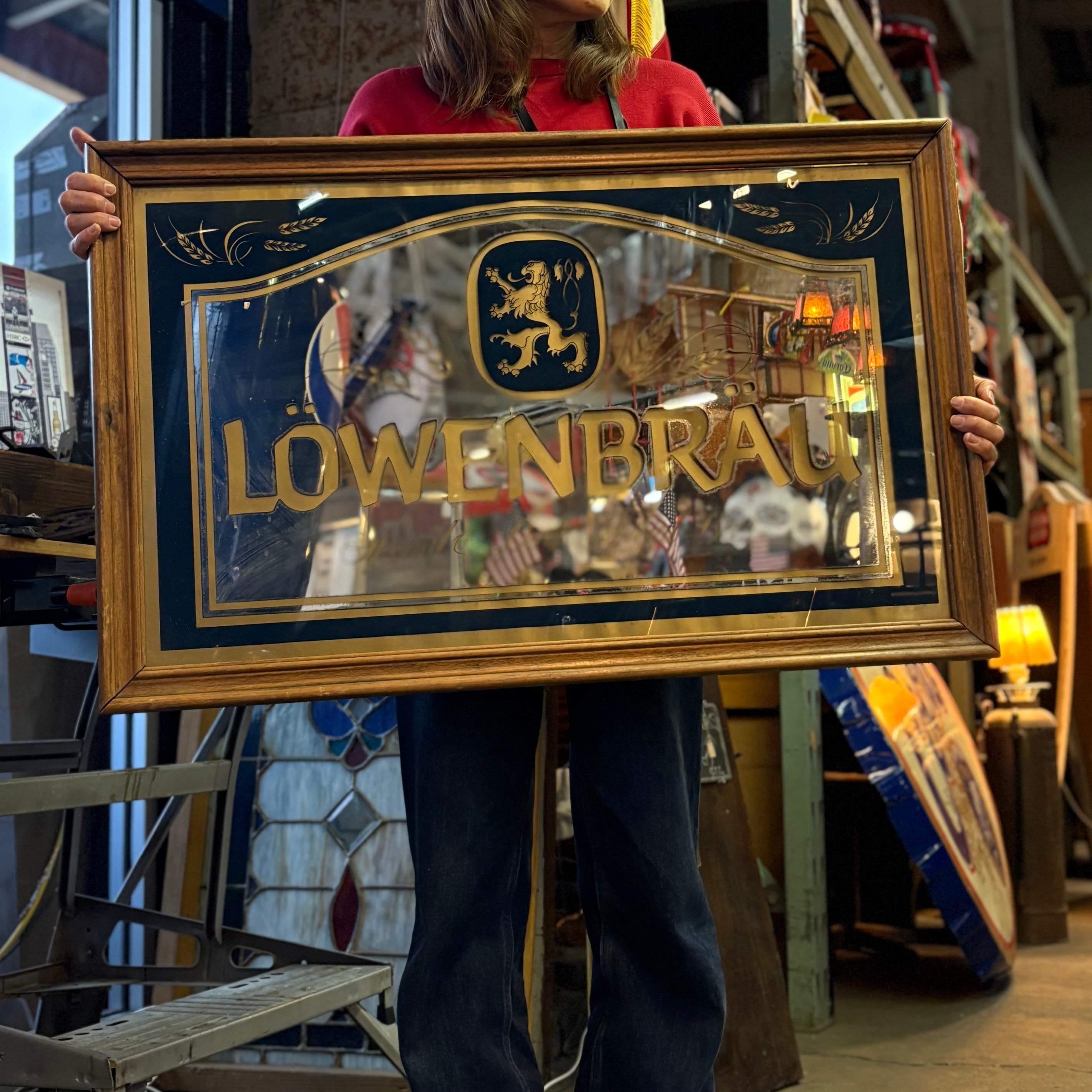 LÖWENBRÄU パブミラー Löwenbräu ヴィンテージ・パブミラー