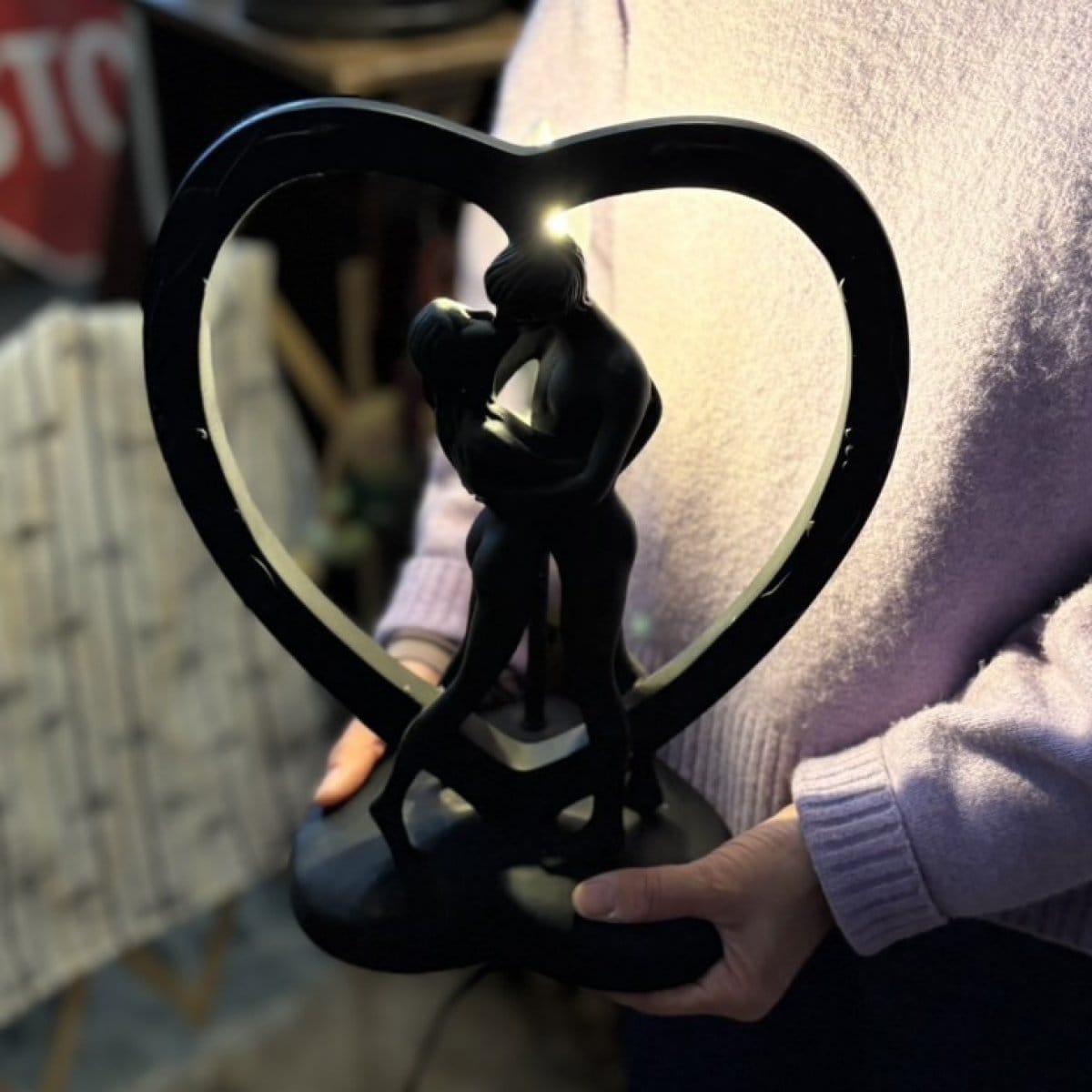 Vintage Pottery Lovers Silhouette Lamp