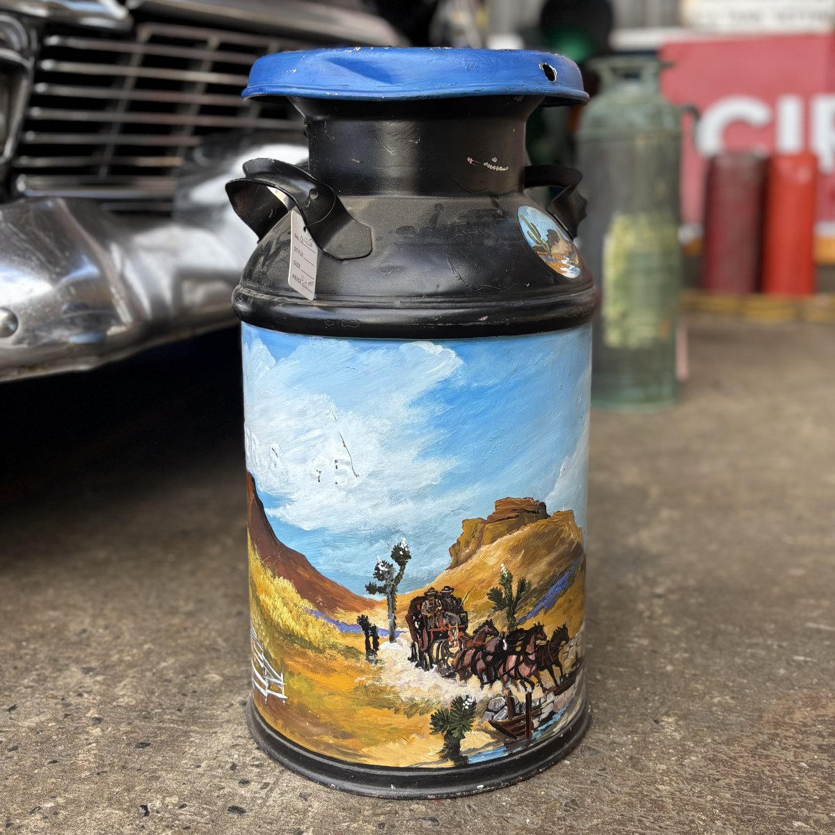 Vintage Hand-Painted Milk Can Décor