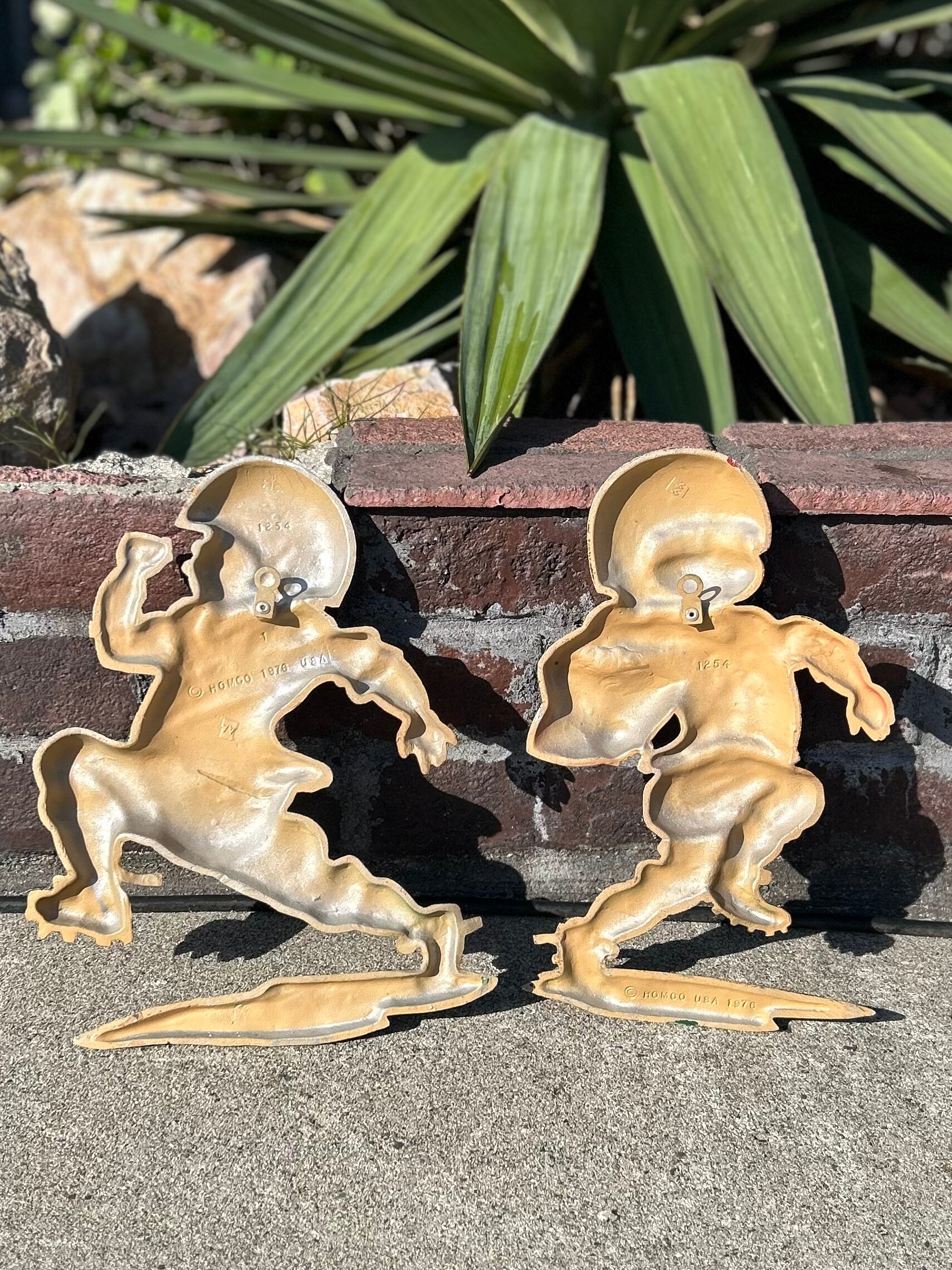 希少品！70s〜アメリカアンティーク　アメフト少年置物　USAヴィンテージNFL 🏆 【1976年製 U.S.A.】HOMCO '70s レトロ・スポーツ・デコセット