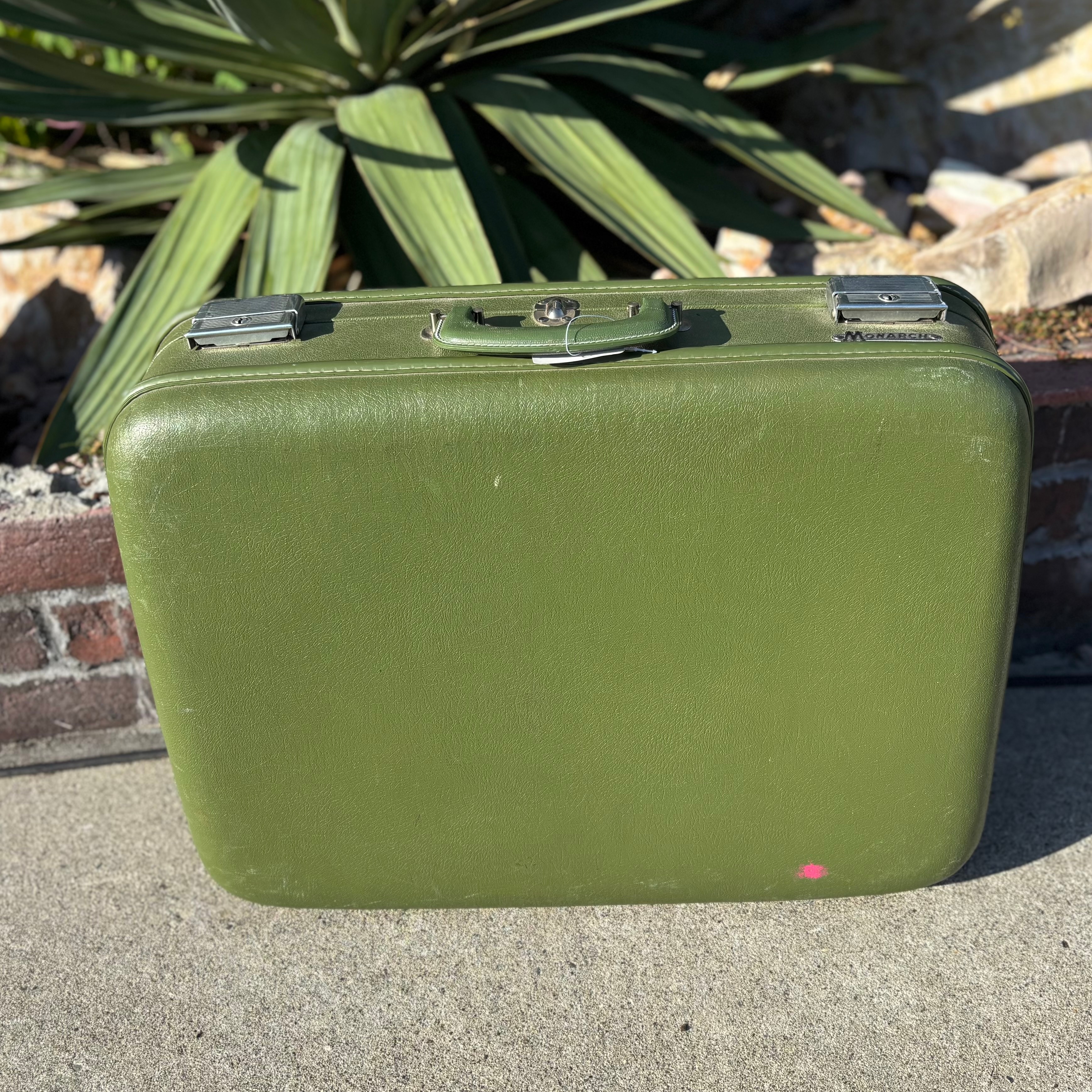 Vintage Olive Green MONARCH Hardshell Suitcase