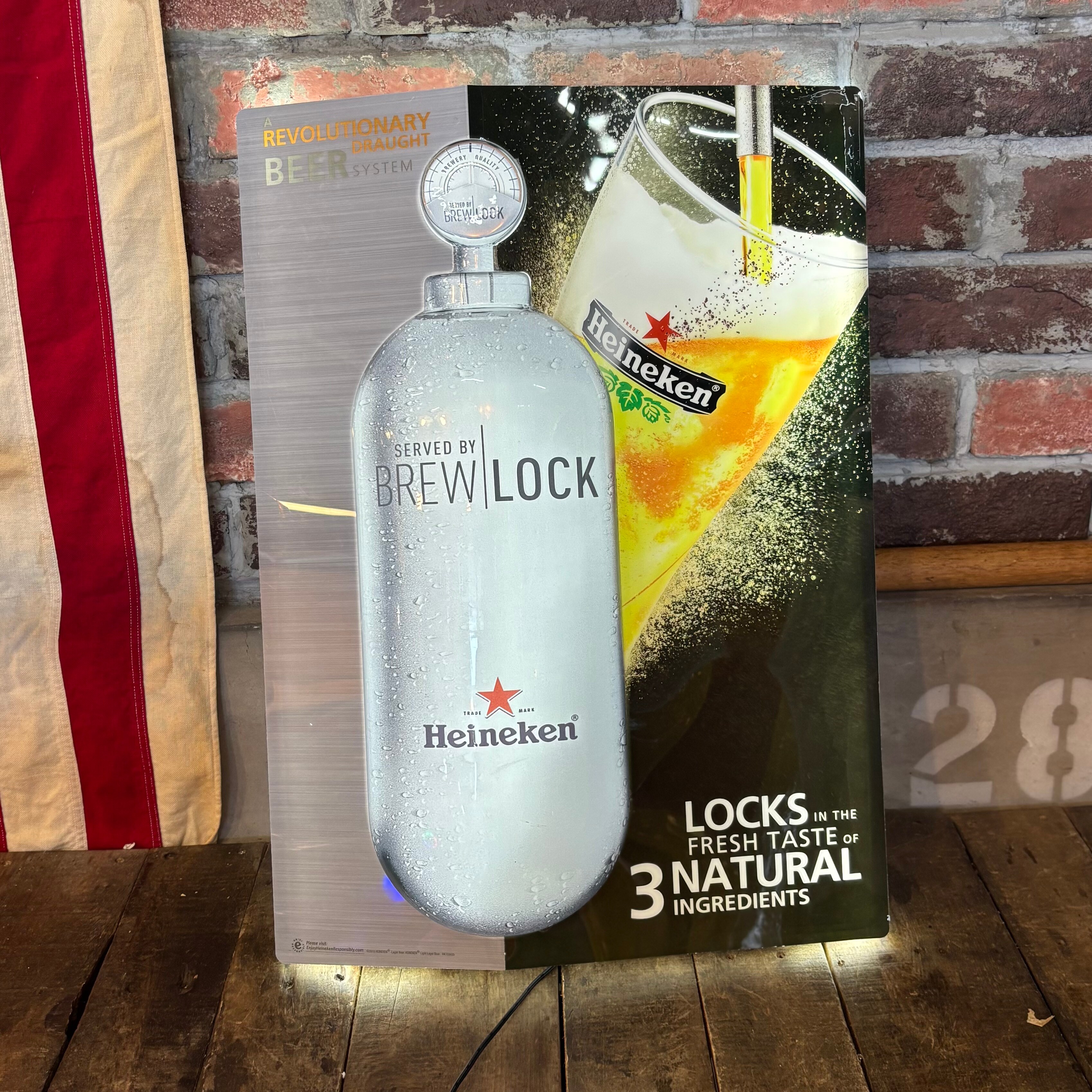 Heineken ハイネケン　電飾　ビンテージ Vintage Heineken BREWLOCK Light Sign