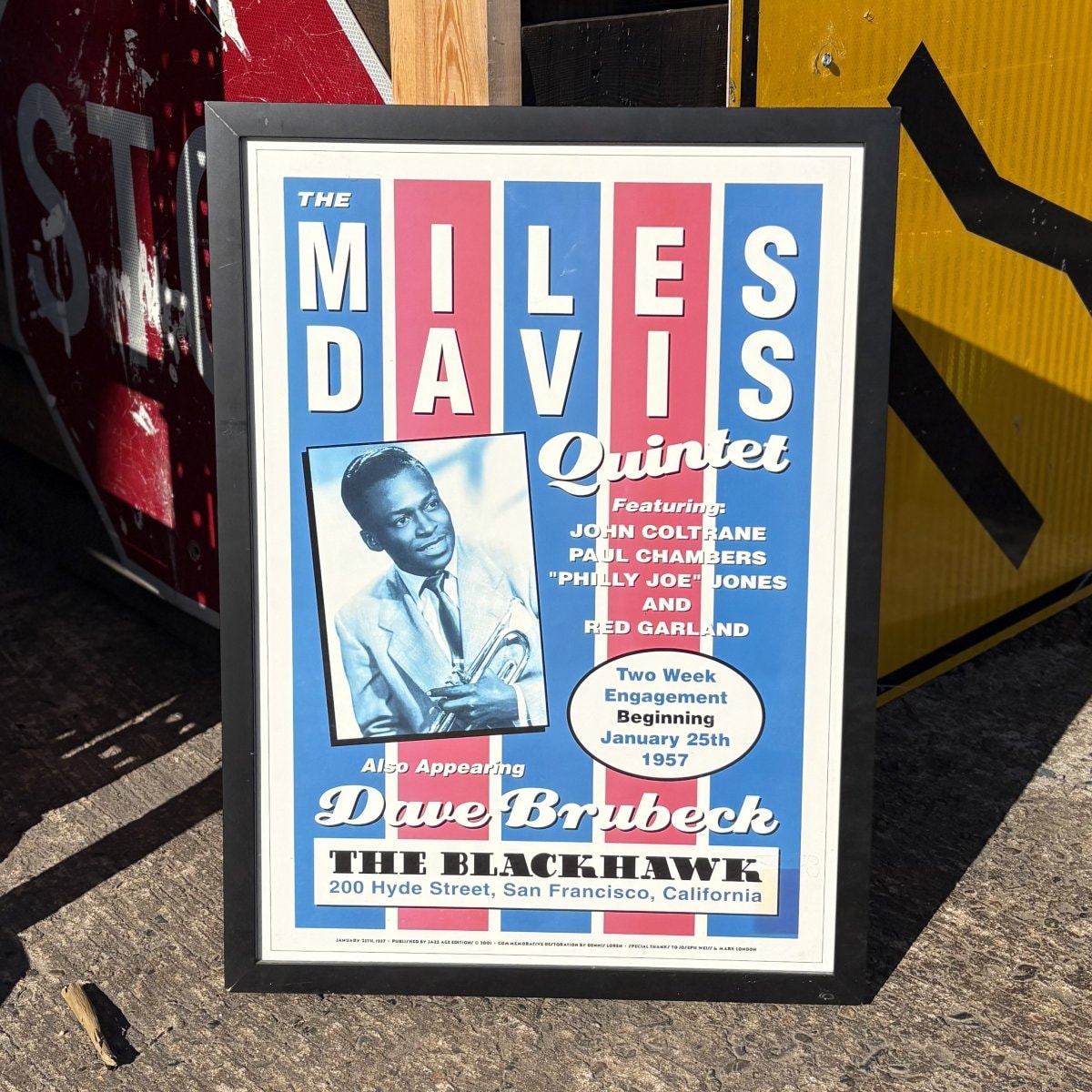 MILES DAVIS Quintet / Vintage Framed Glass Poster