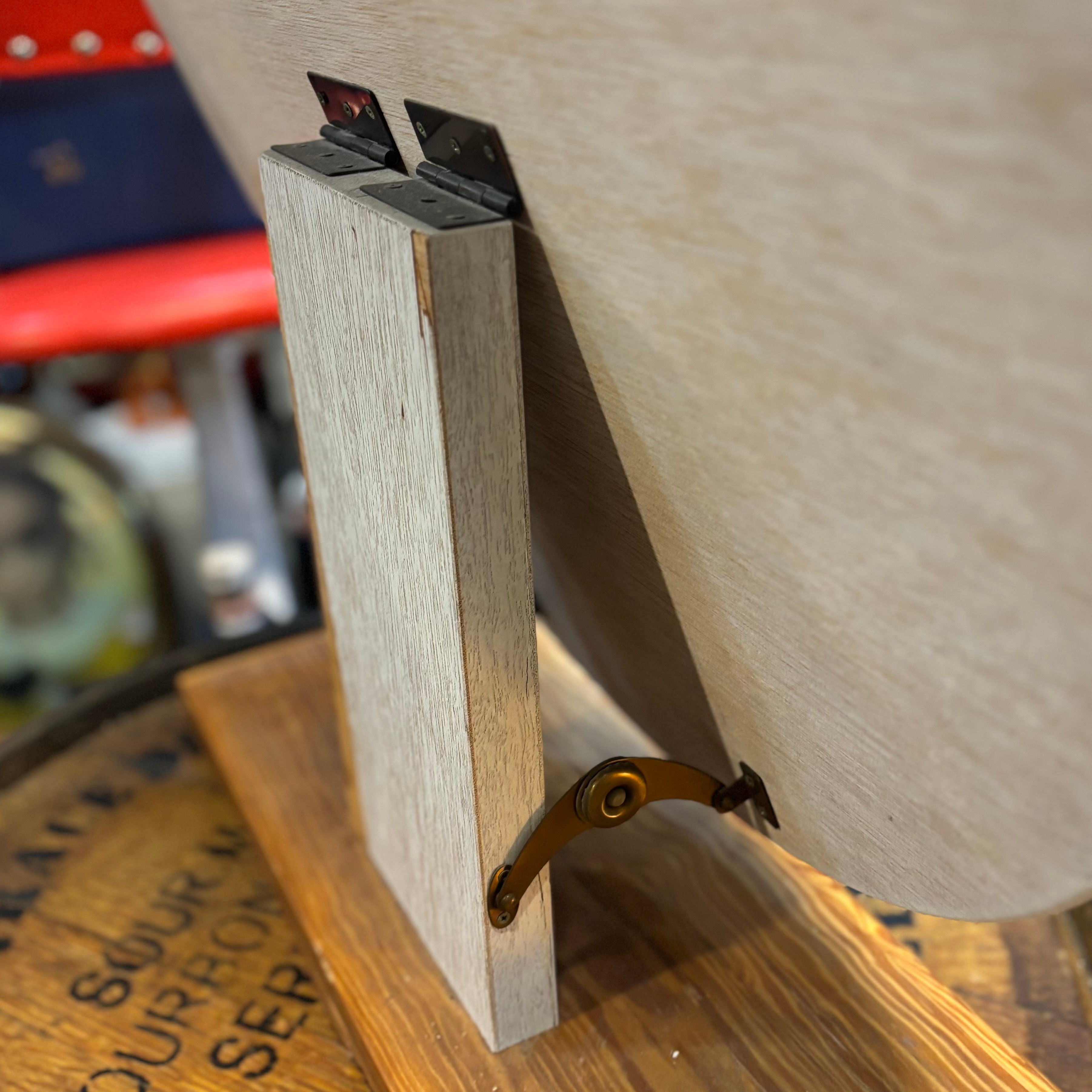 Vintage Adjustable Round Table Mirror with Wooden Base