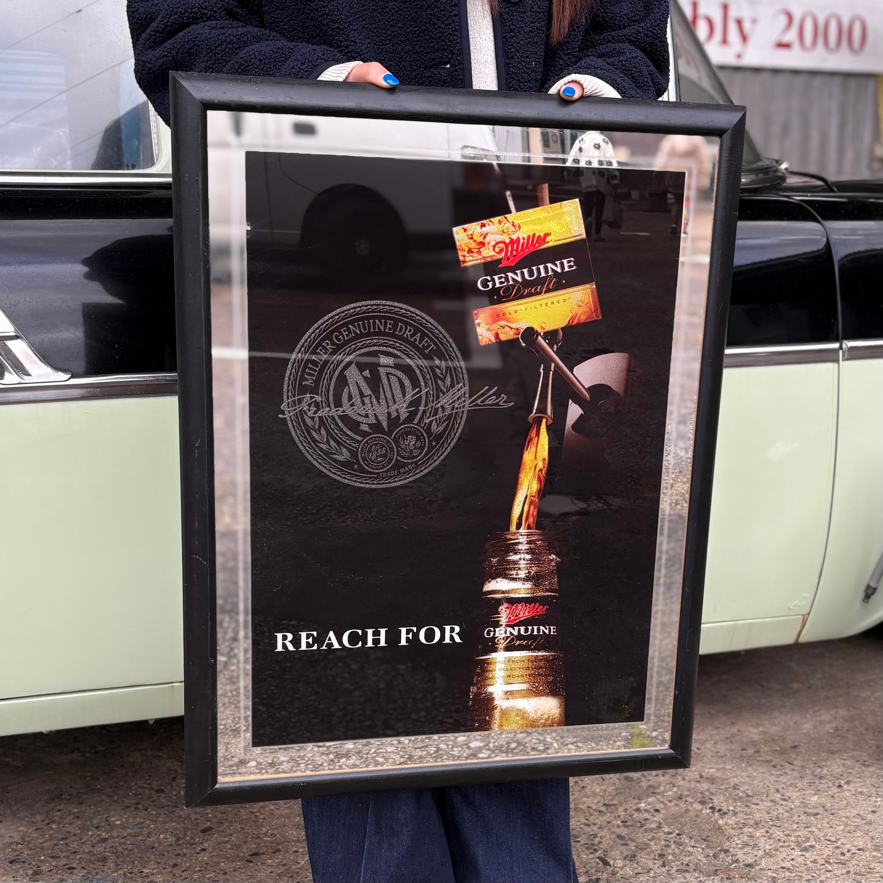Miller Genuine Draft “REACH FOR” Vintage Pub Mirror