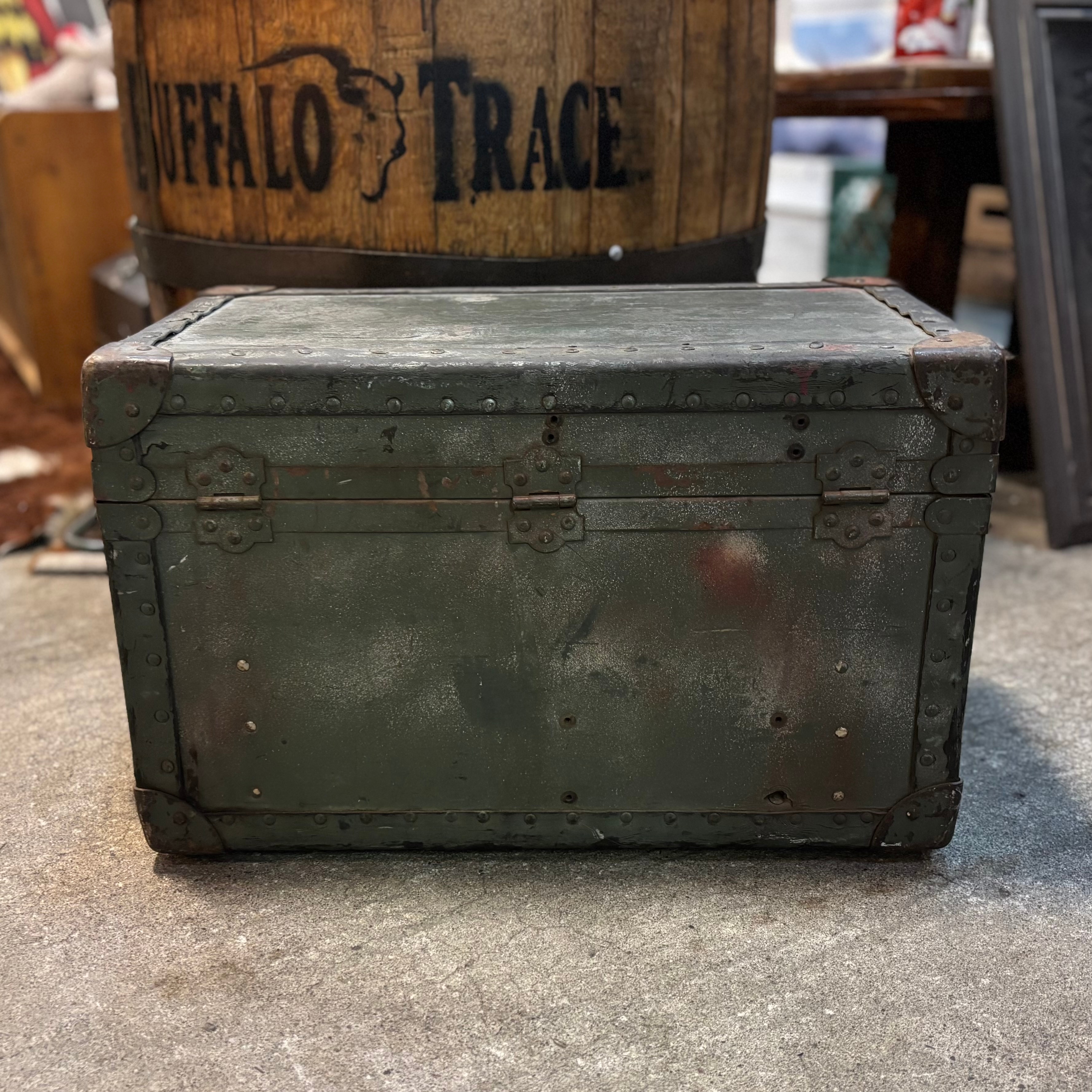 Vintage Military Metal Trunk Vintage Military Metal Trunk