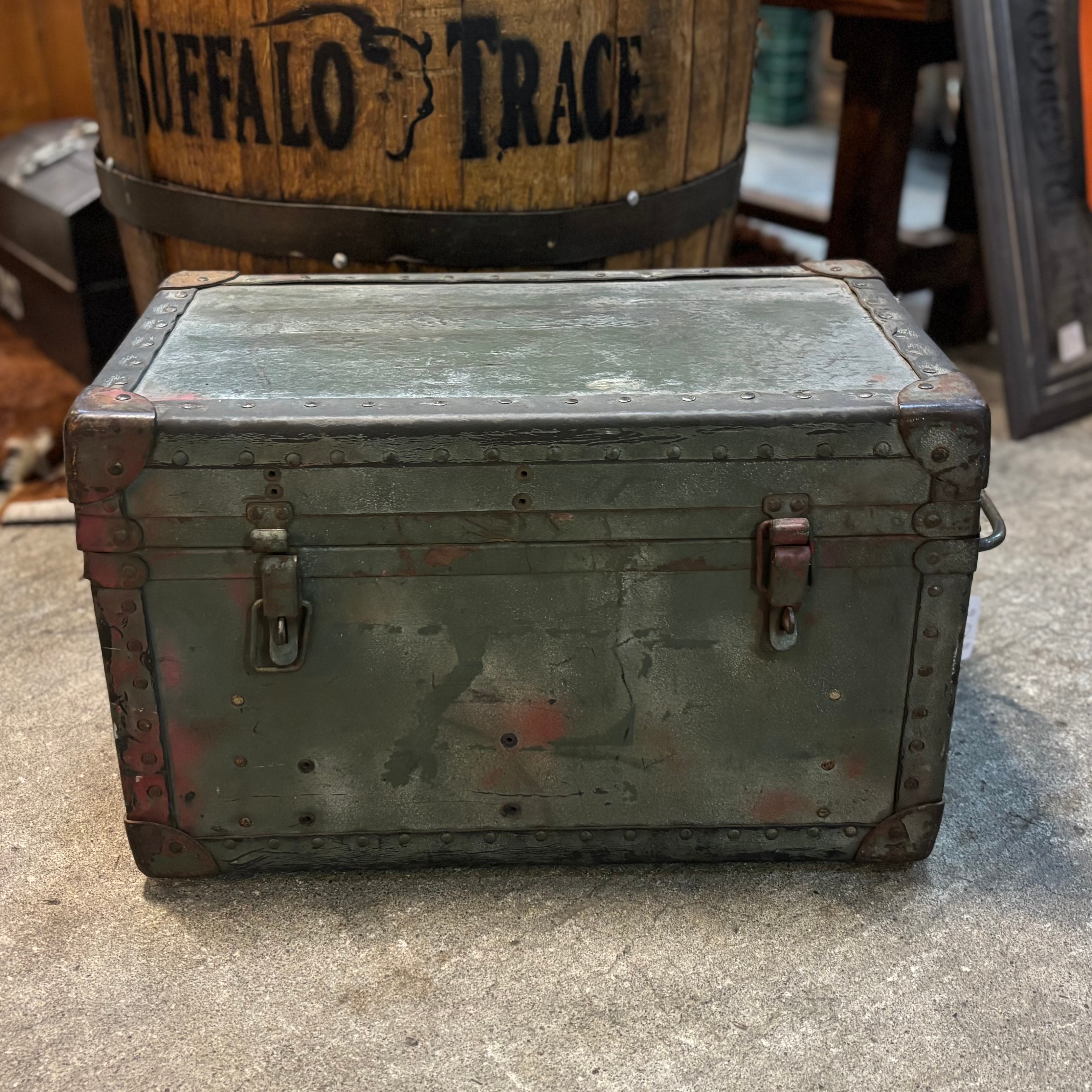Vintage Military Metal Trunk