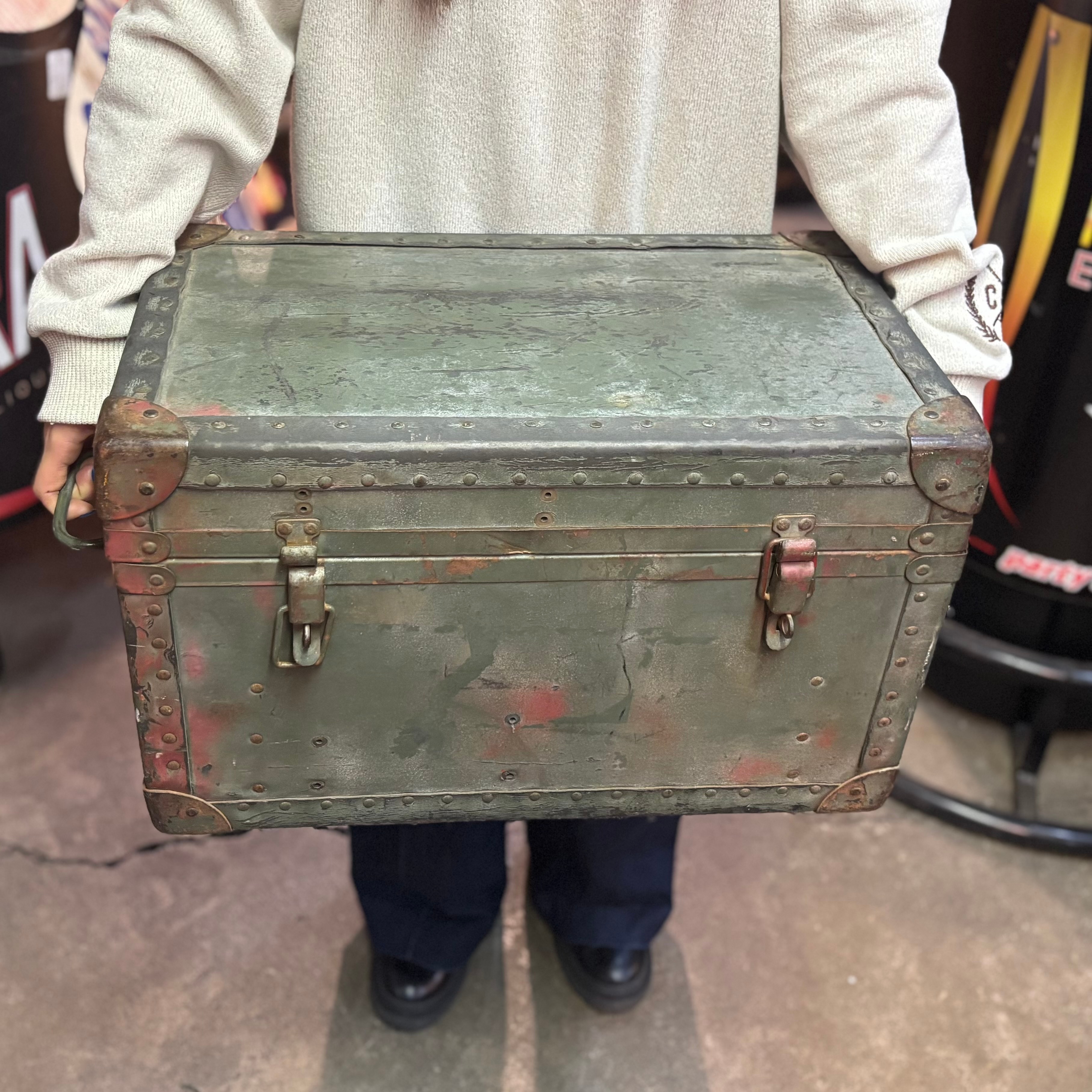 Vintage Military Metal Trunk