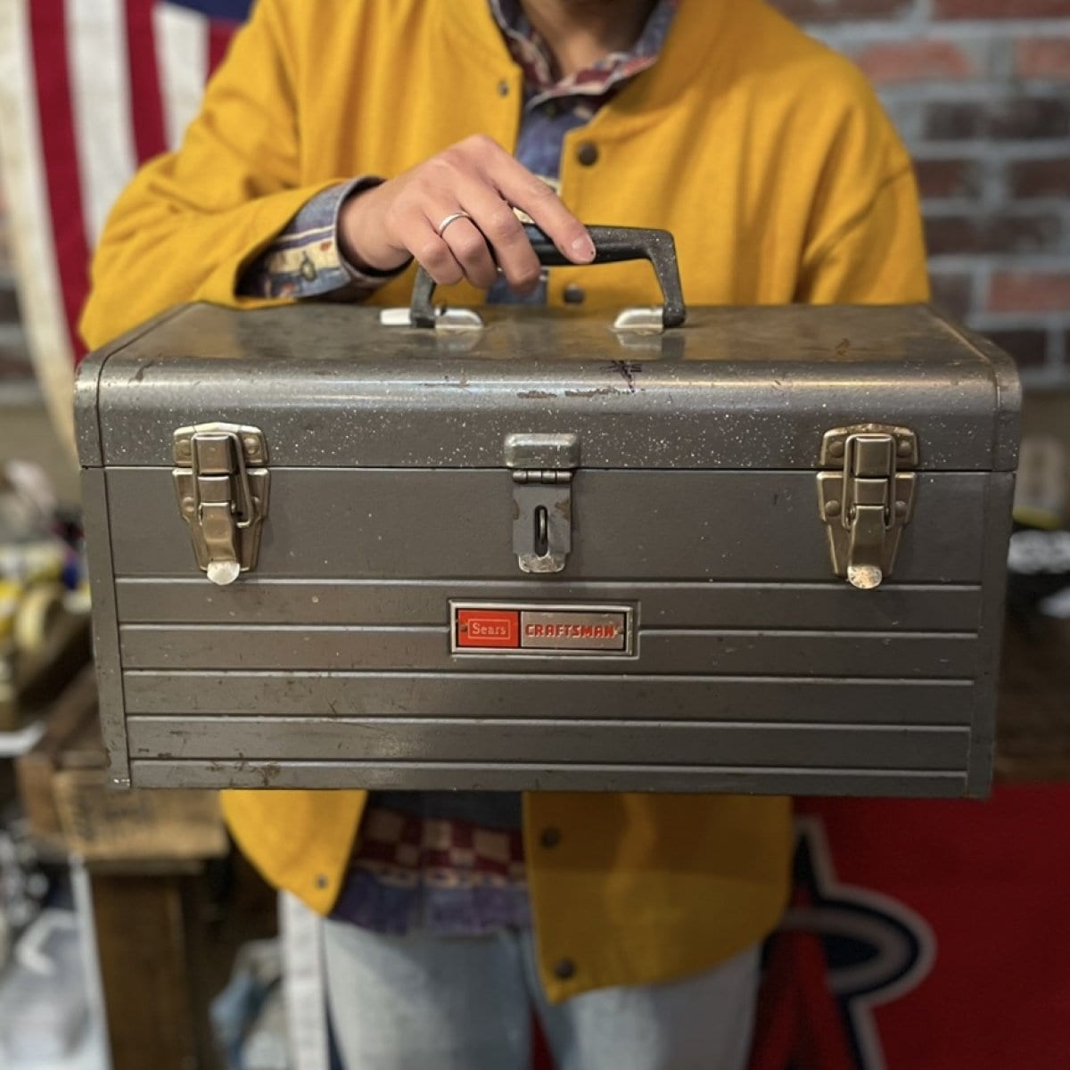 1960s-70s Vintage Sears Craftsman Metal Toolbox