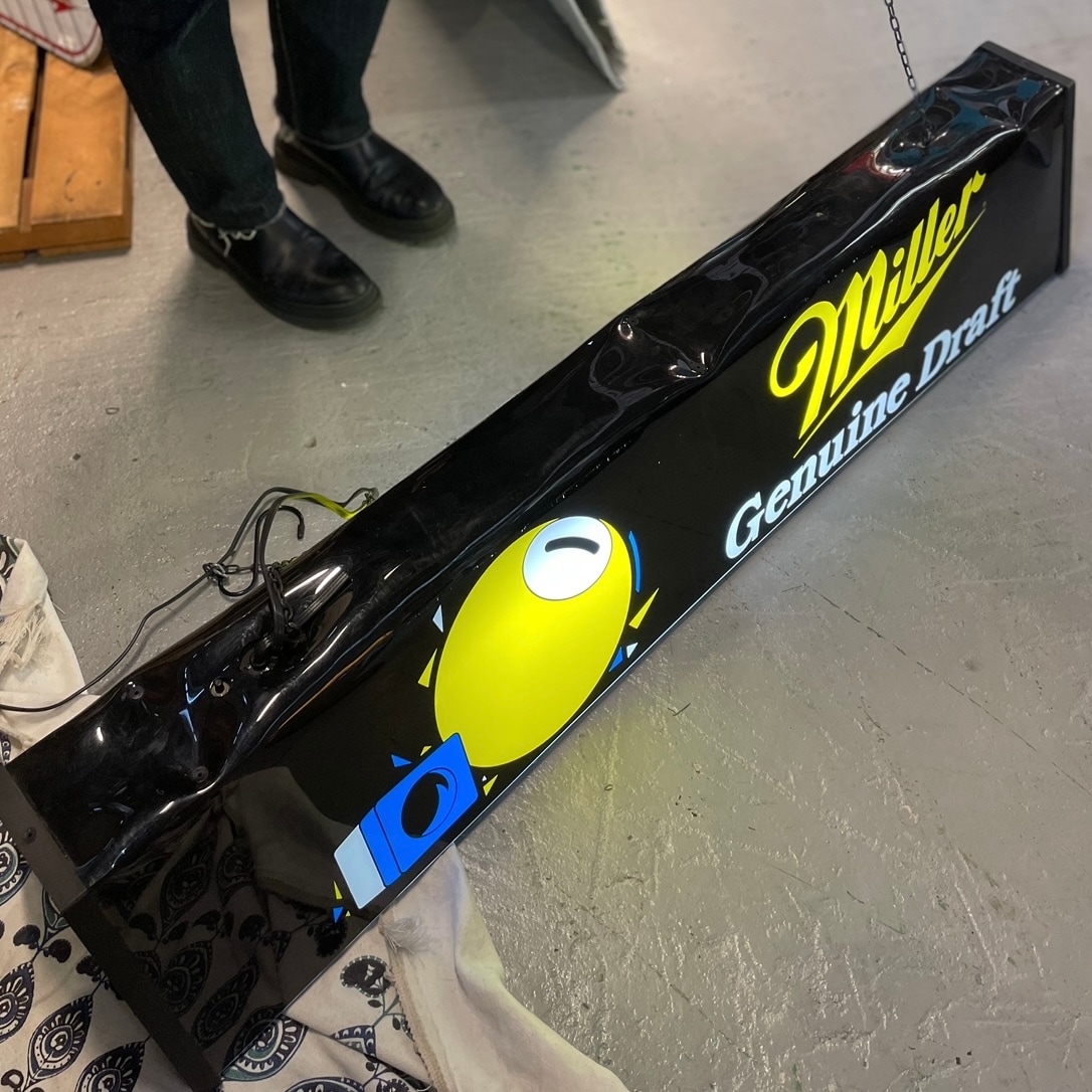 1970s–1980s Vintage Miller Beer Pool Bar Lamp LED