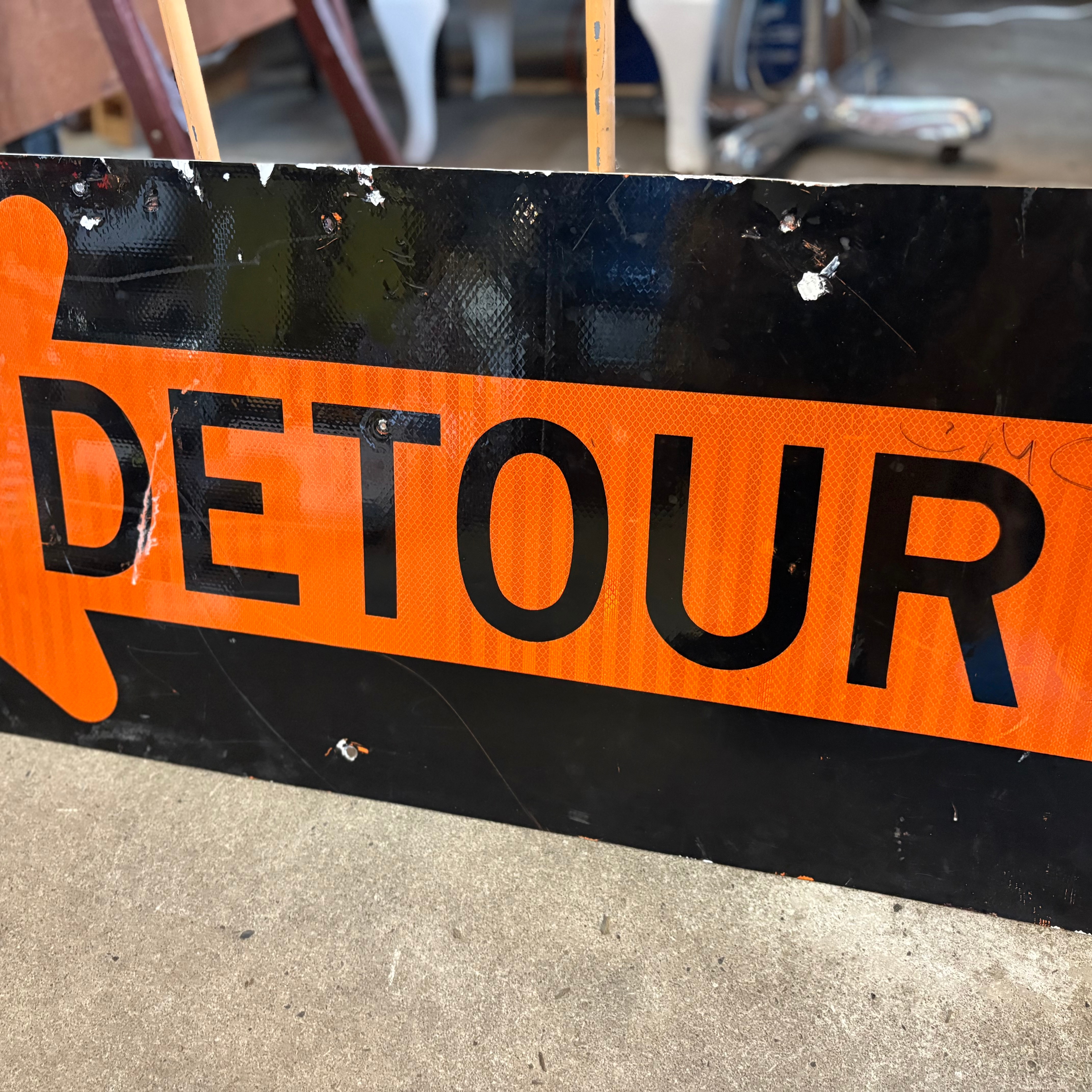 DETOUR” Vintage Road Sign ― American Traffic Sign ―