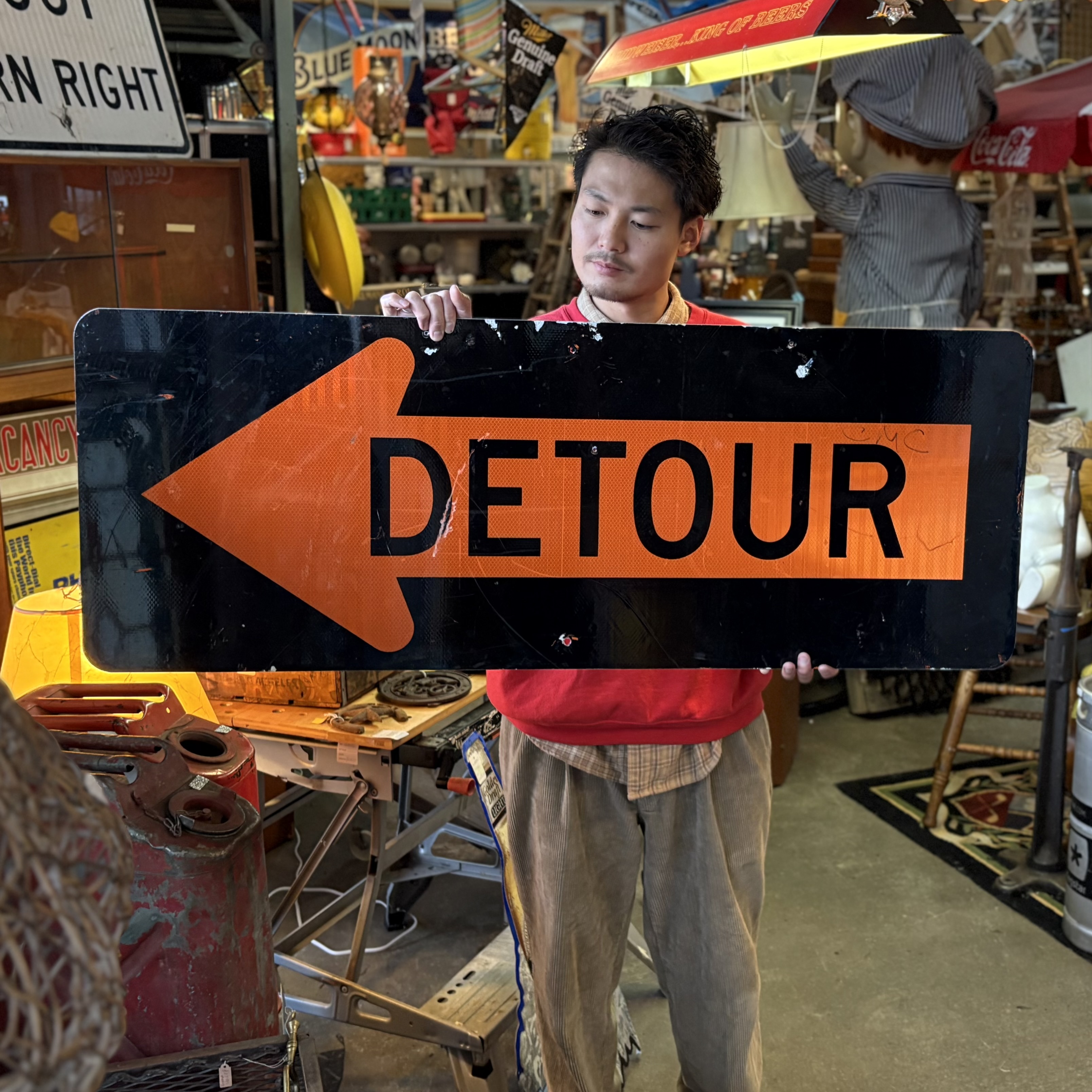 DETOUR” Vintage Road Sign ― American Traffic Sign ―