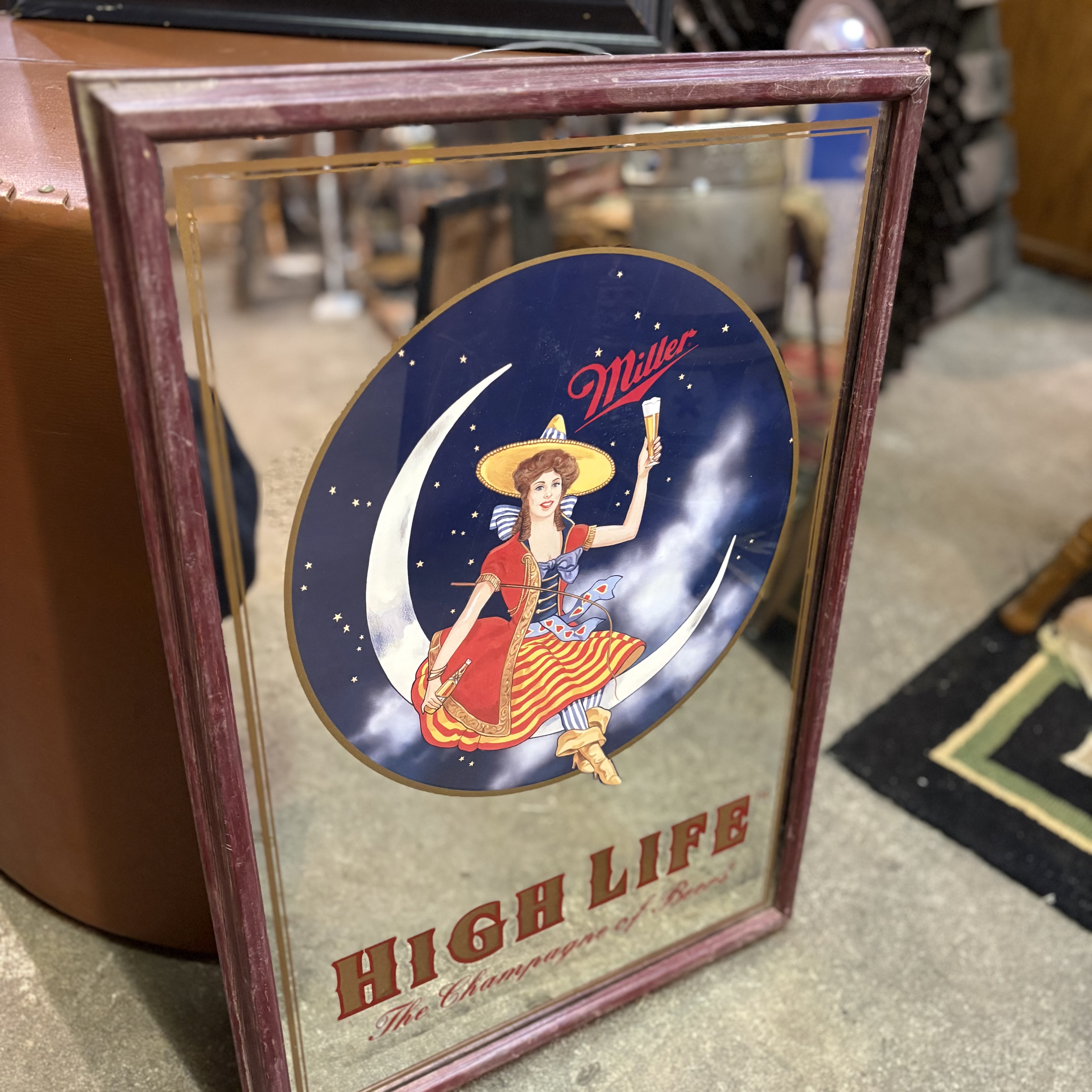 MILLER HIGH LIFE “The Champagne of Beers” Vintage Pub Mirror**