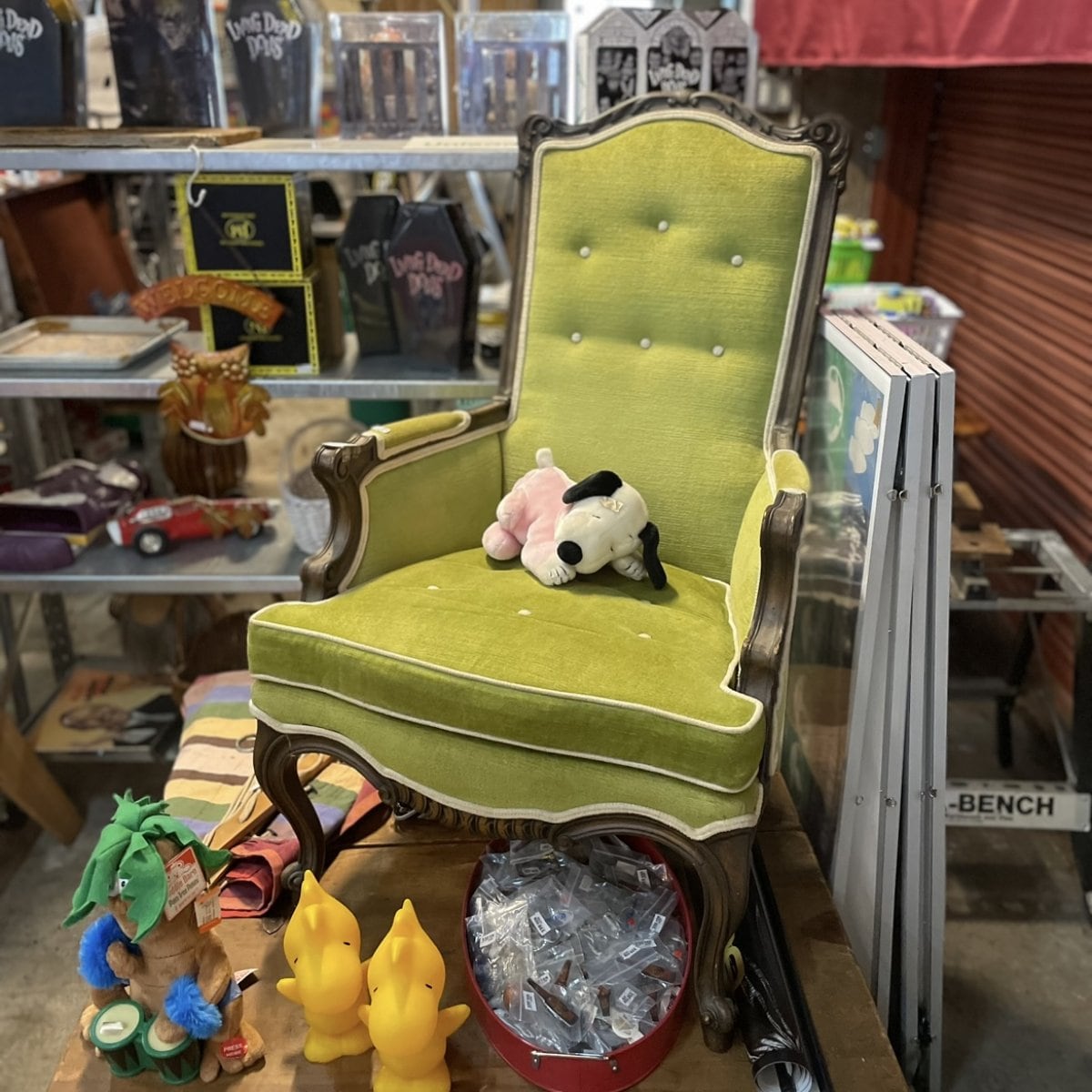 1970s-80s ALLAN KEITH Vintage Upholstered Armchair – Green