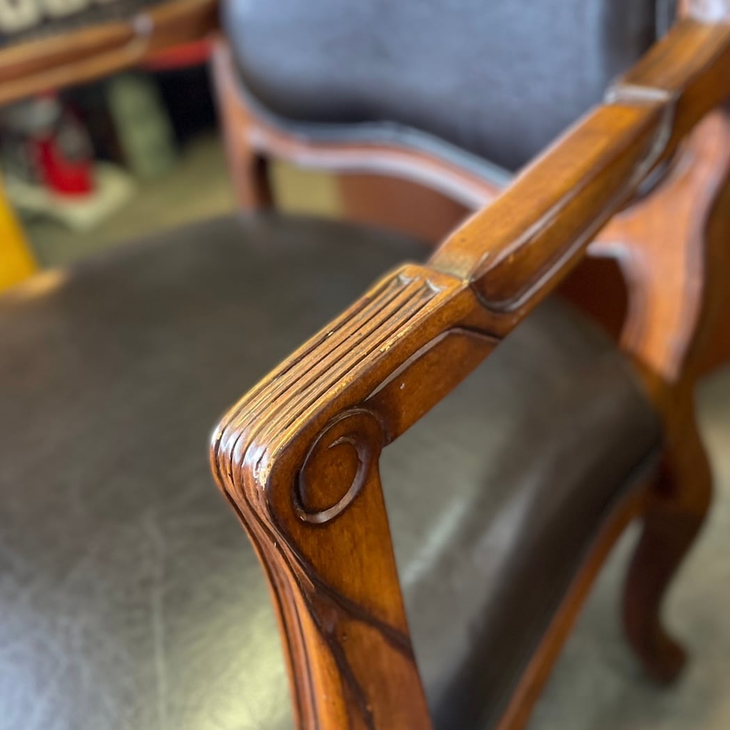 Vintage Carved Wood Armchair