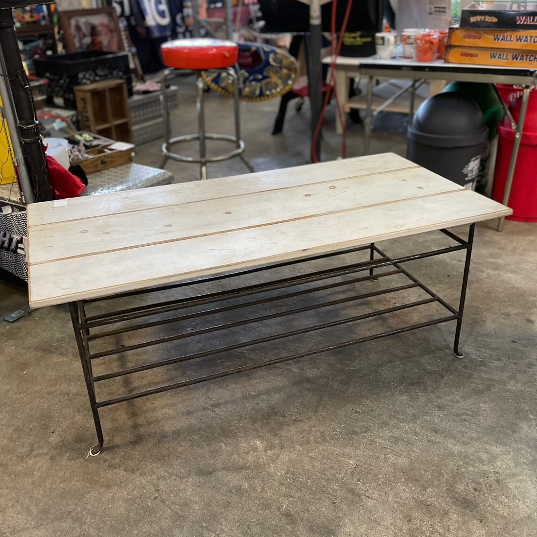 U.S Industrial Iron Frame Coffee Table