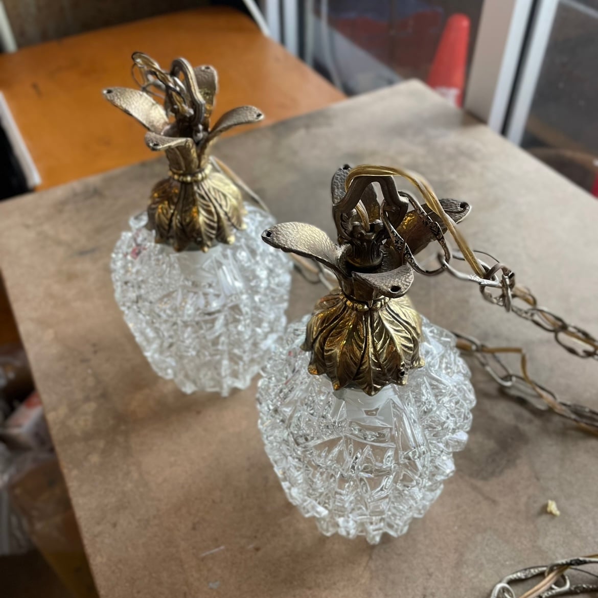 Vintage Dual Pineapple Glass Pendant Lights（2灯式）