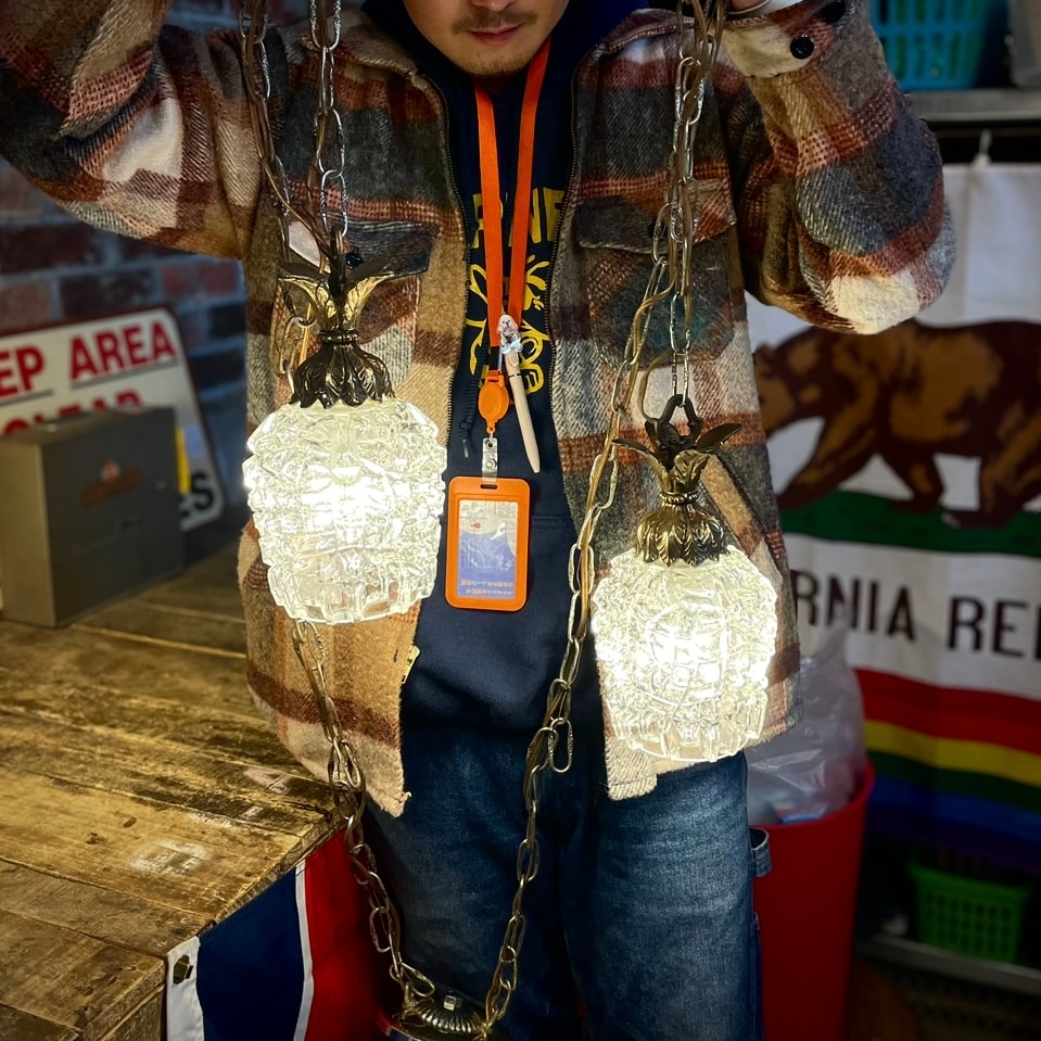 Vintage Dual Pineapple Glass Pendant Lights（2灯式）