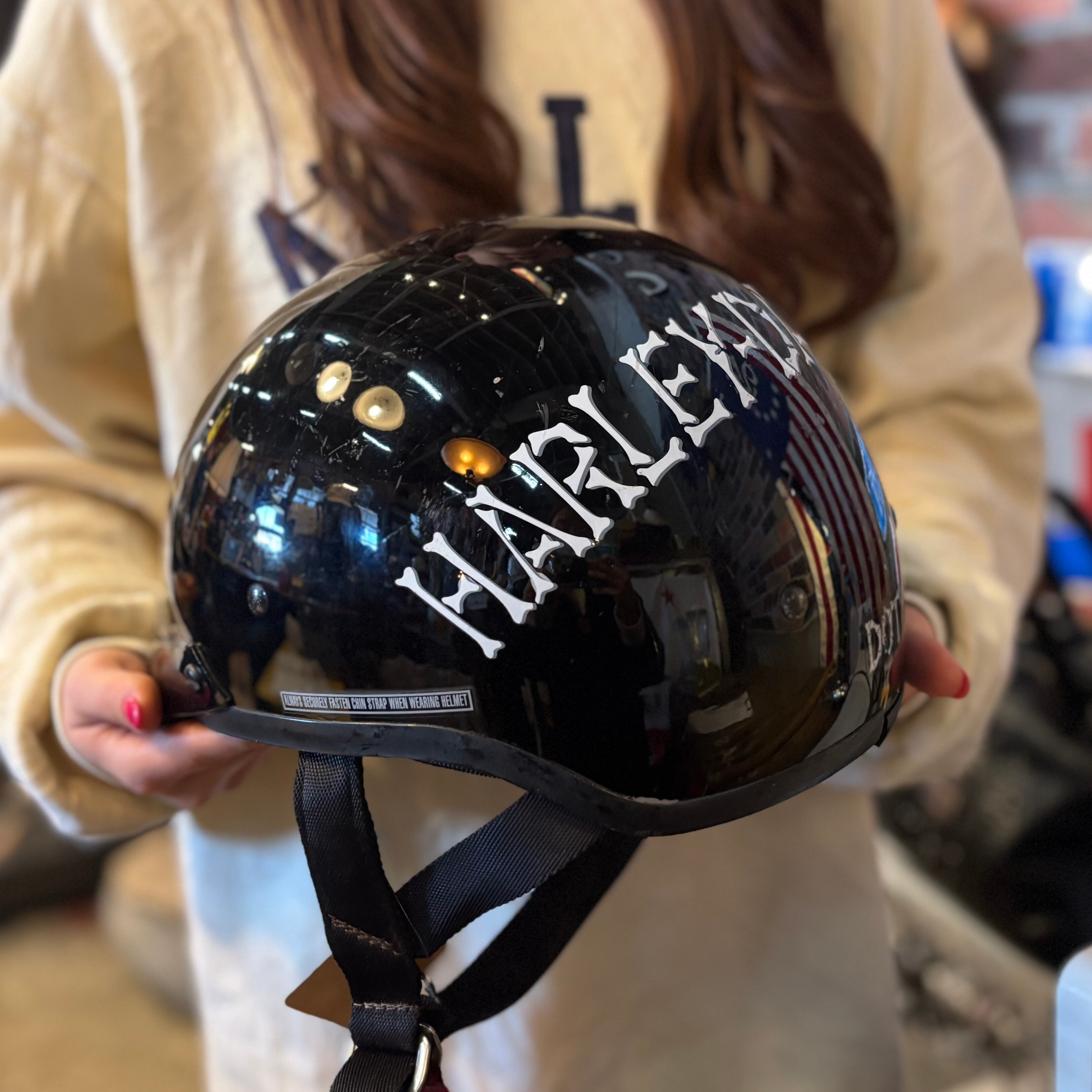 HARLEY-DAVIDSON スカルデザイン ヘルメット Harley-Davidson Custom Half Helmet “SKULLZ”