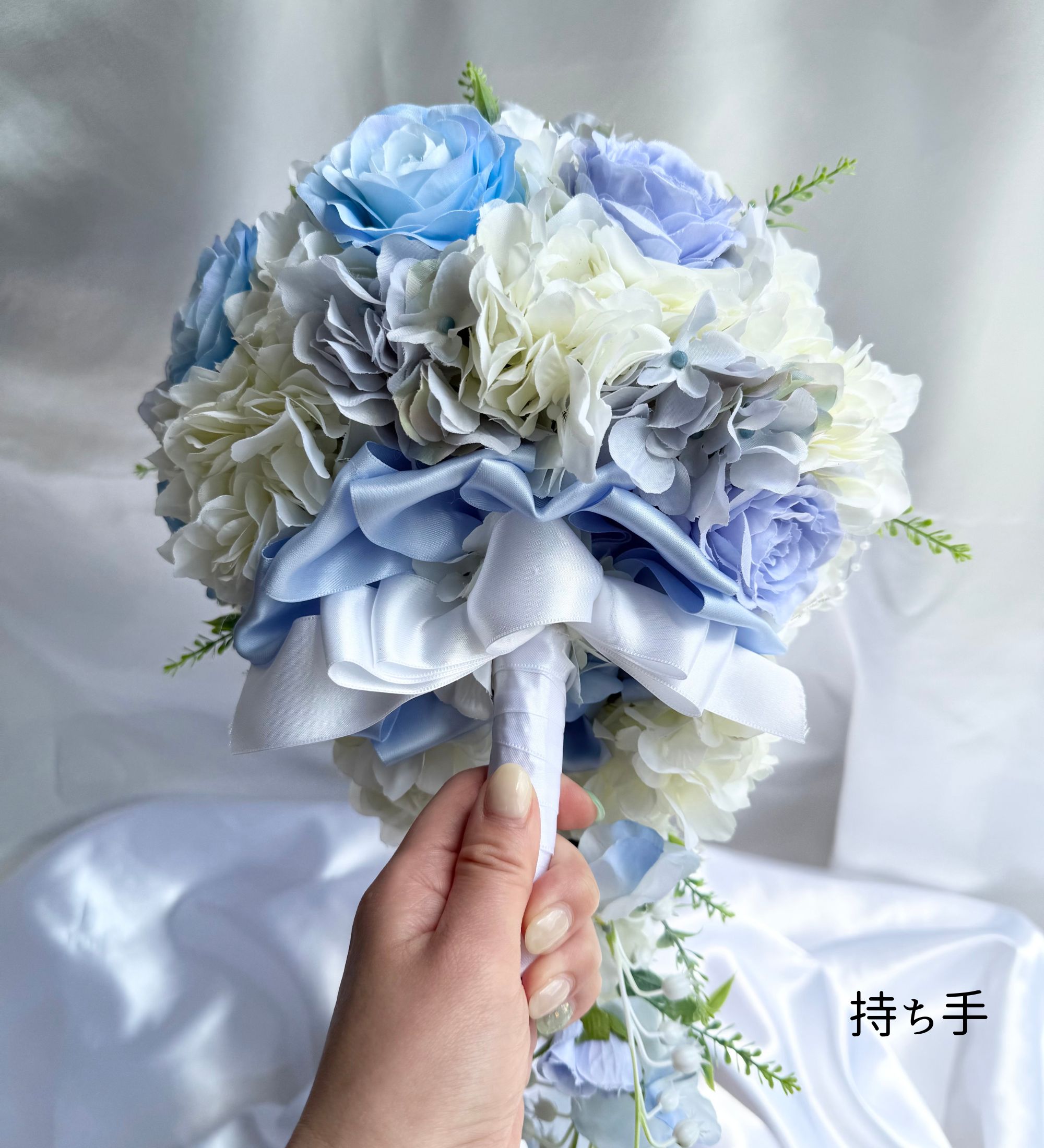 ウェディング　ブーケ　ブートニア付き　キャスケードブーケ　結婚式　wedding 楽天市場】ブーケ ブートニア セット キャスケードブーケ 新郎用