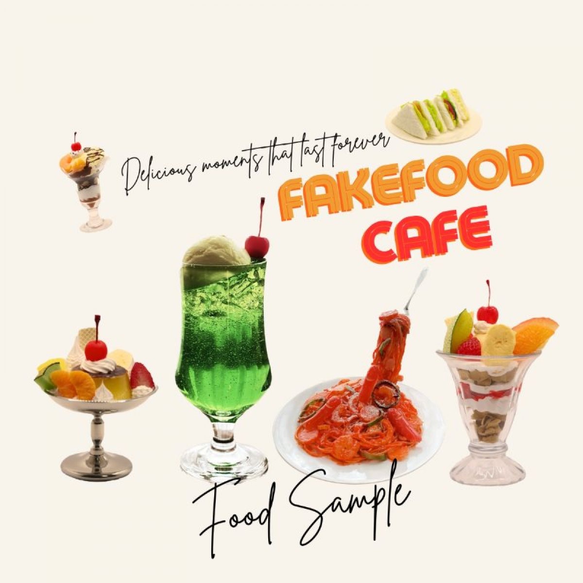 【FakeFood Cafe】本格派！昭和の喫茶店クリームソーダ☆2023こうふ女性たちで創るオンラインマルシェ