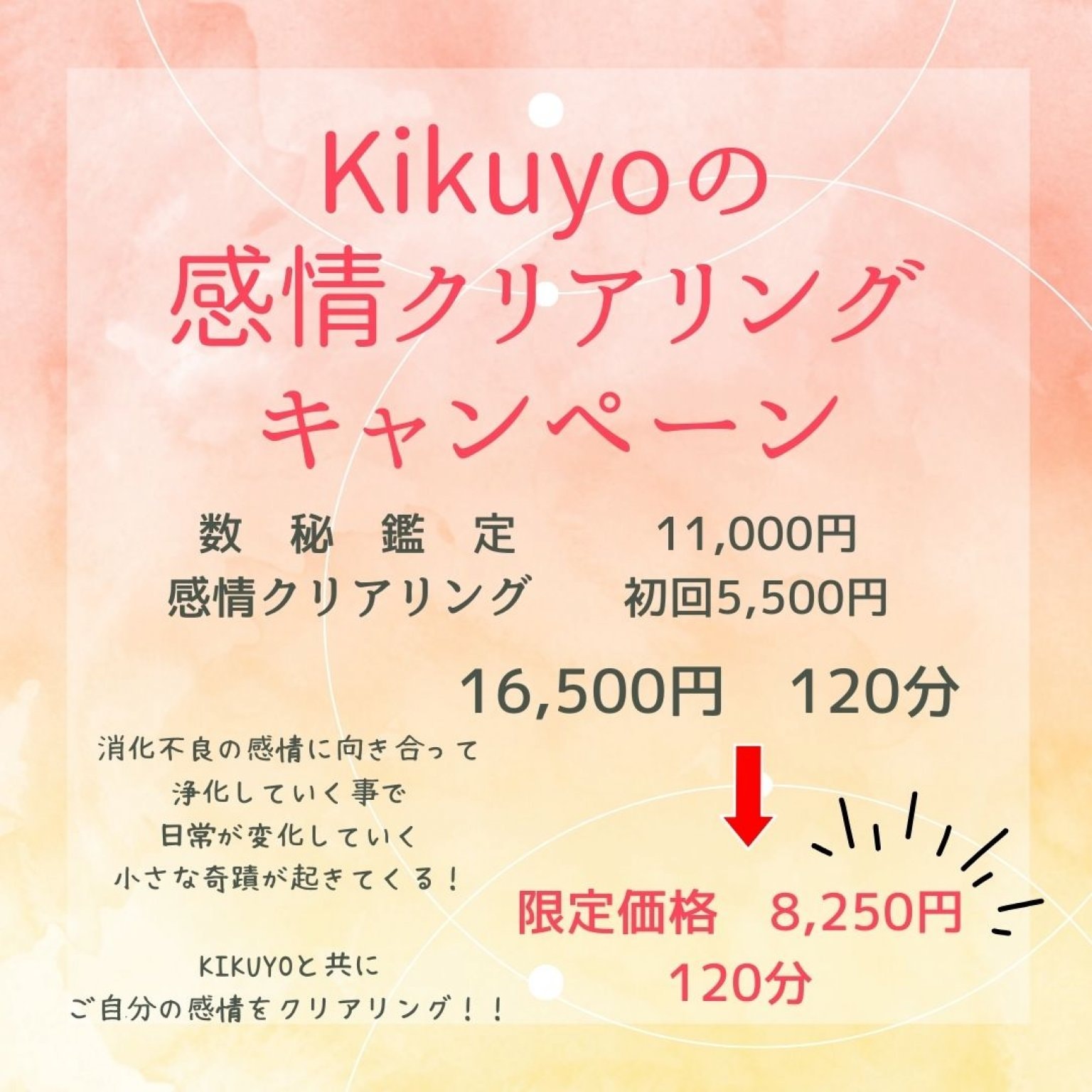 Kikuyo感情クリアリングキャンペーン【オンライン】