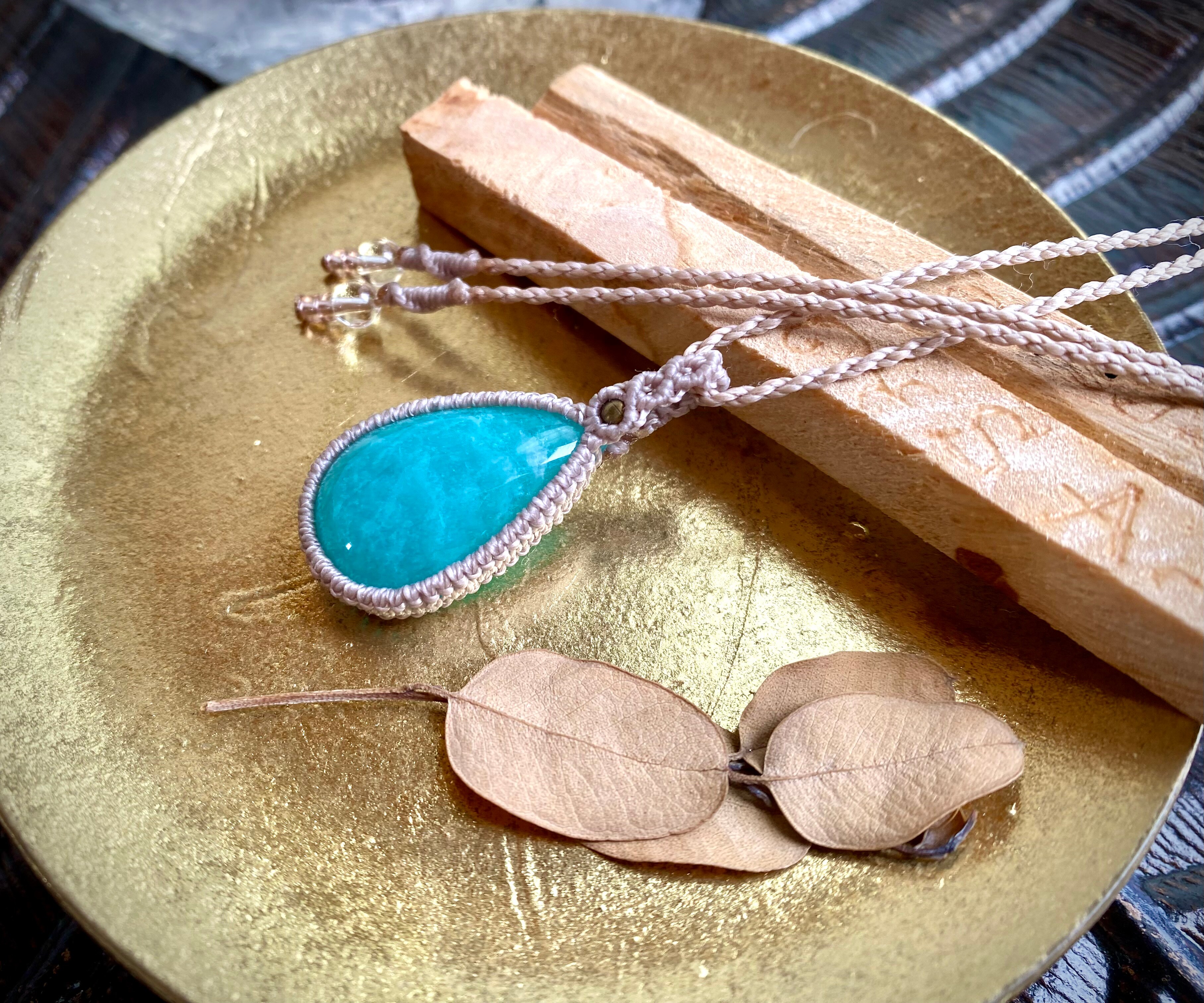 アマゾナイト⌘マクラメ編みネックレス shanti