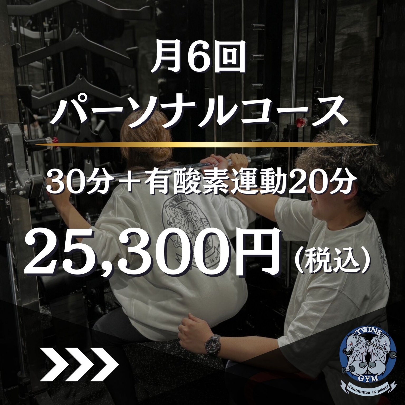 パーソナルコース30分+有酸素20分(月6回)