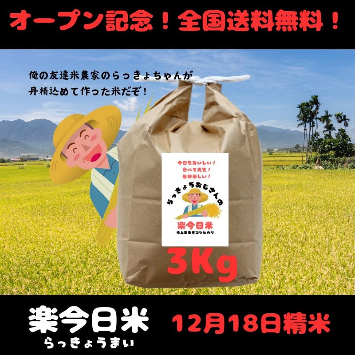 令和６年度産コシヒカリ12月18日精米分《楽今日米》