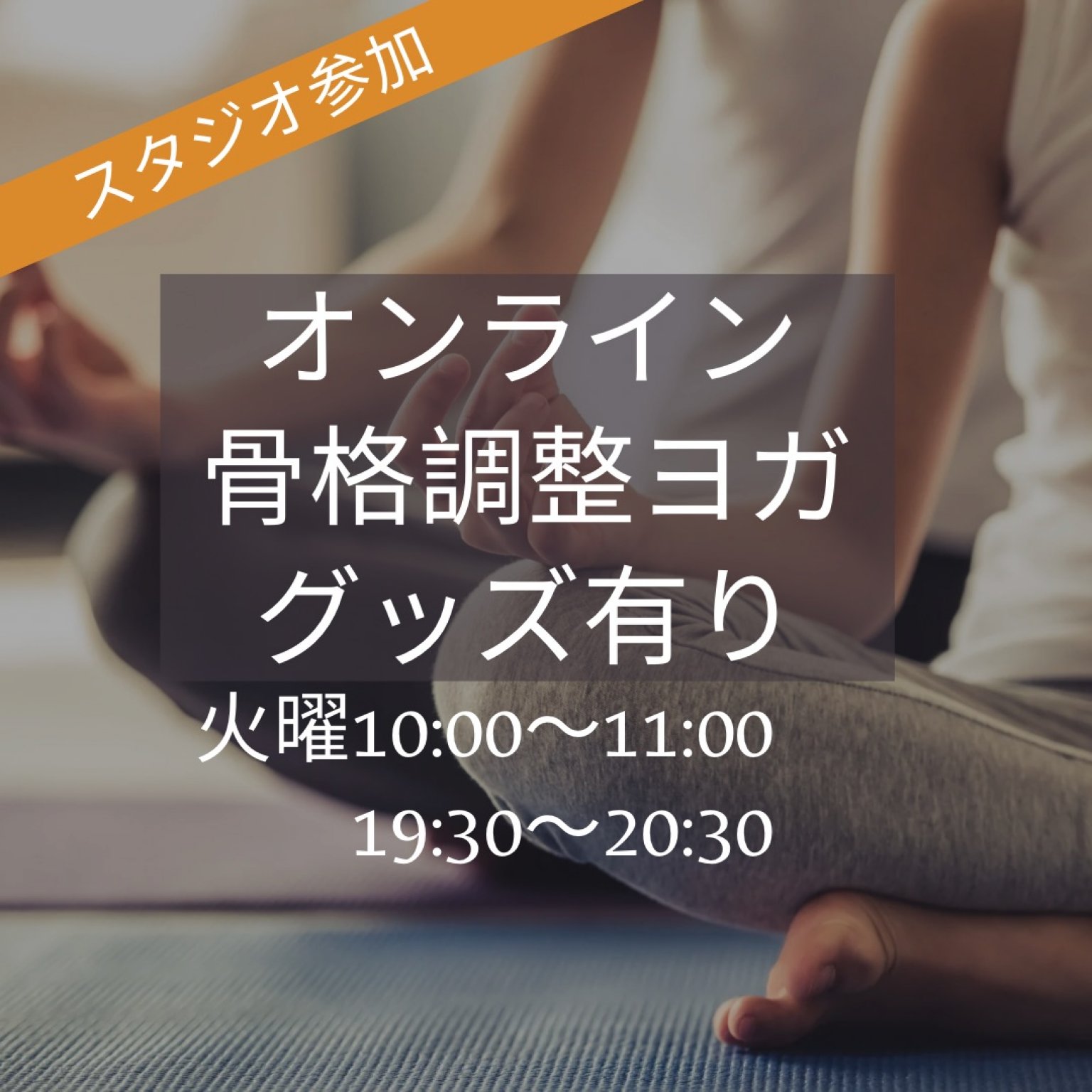 骨格調整yogaレッスン(スタジオ)／グッズあり