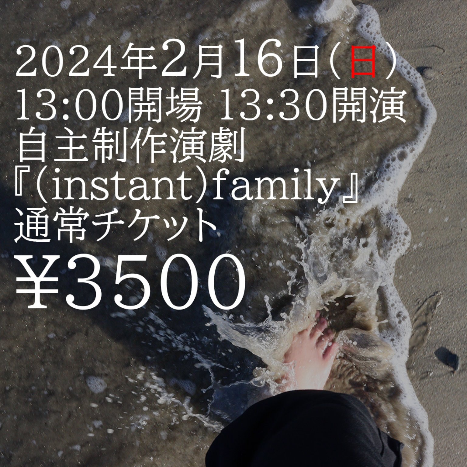 2月16日(日)13:00開場@JR東小金井|自主制作演劇『(instant)family』公演チケット 