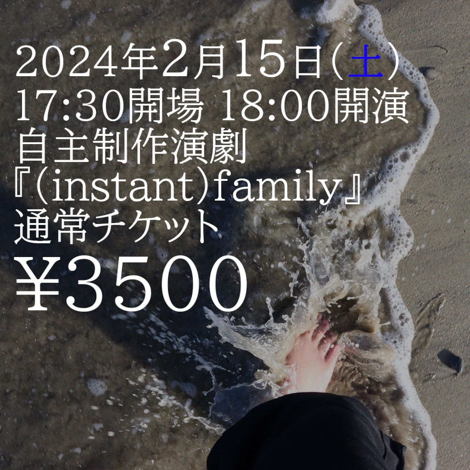 2月15日(土)17:30開場@JR東小金井|自主制作演劇『(instant)family』公演チケット 