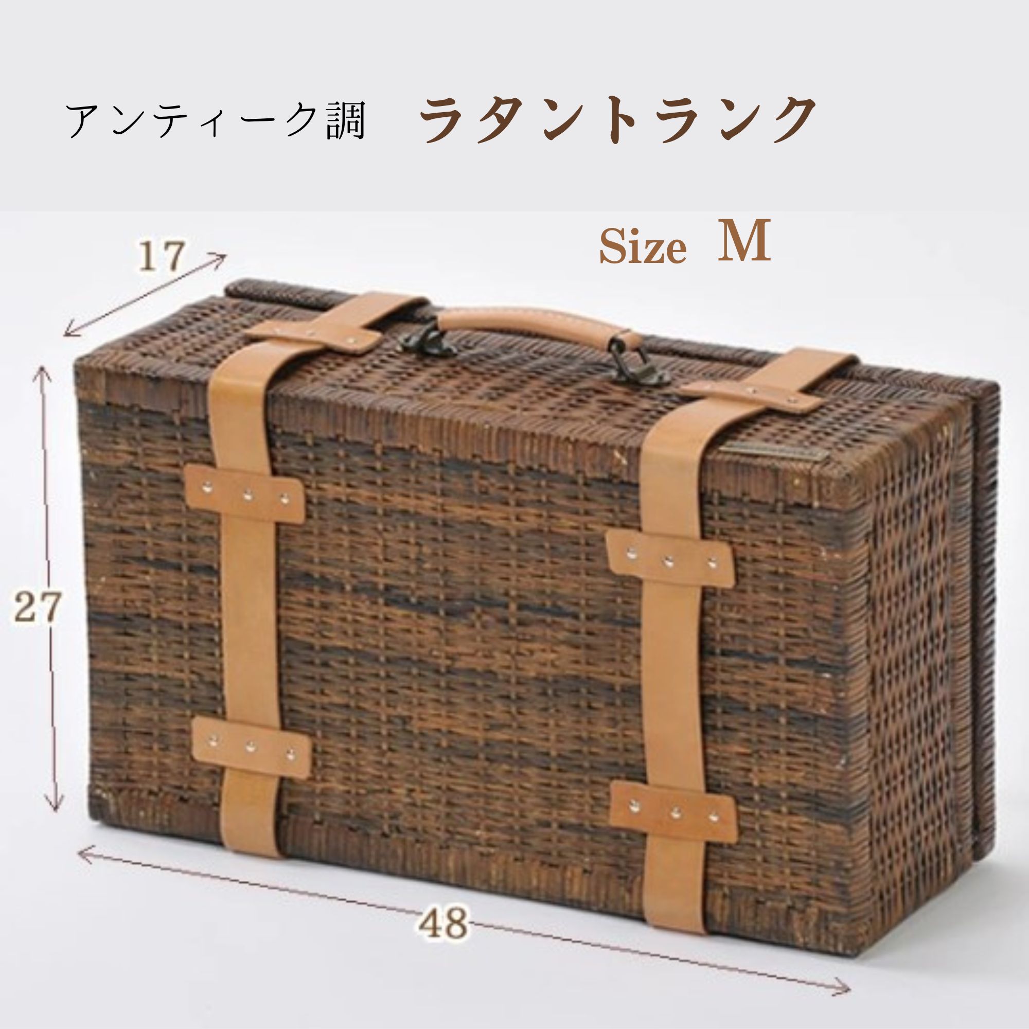 フランスアンティーク　パニエ　バスケット　トランク Pannier Basket フランスアンティークトランク型バスケット
