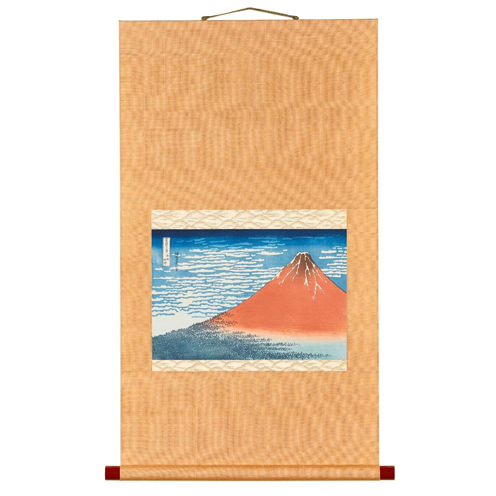 完全復刻・葛飾北斎・冨嶽三役軸作品】《凱風快晴》冨嶽三十六景｜桐