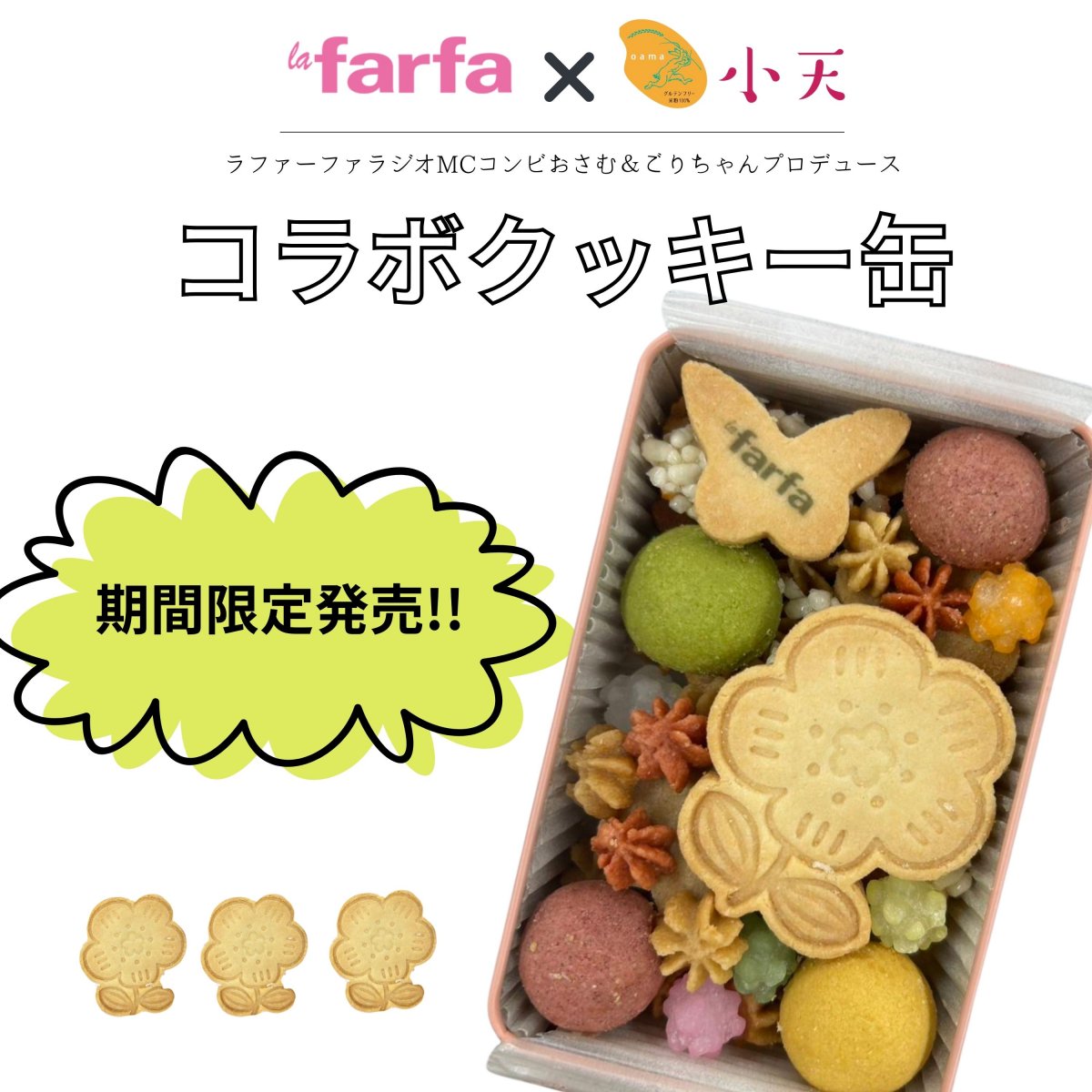 【イベント販売が好評につき追加販売決定!!!!!】lafarfaSHOPイベント限定販売 コラボクッキー缶 11種全92g入り /グルテンフリーの米粉クッキー缶国産米粉使用(小麦粉不使用・卵不使用)