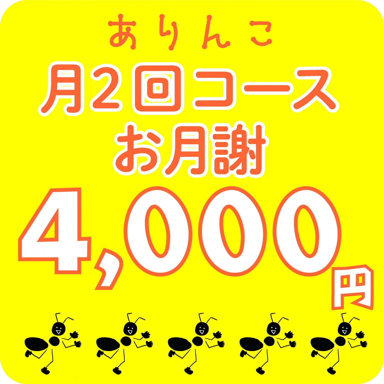 ありんこ月2回コース 現地払い専用チケット