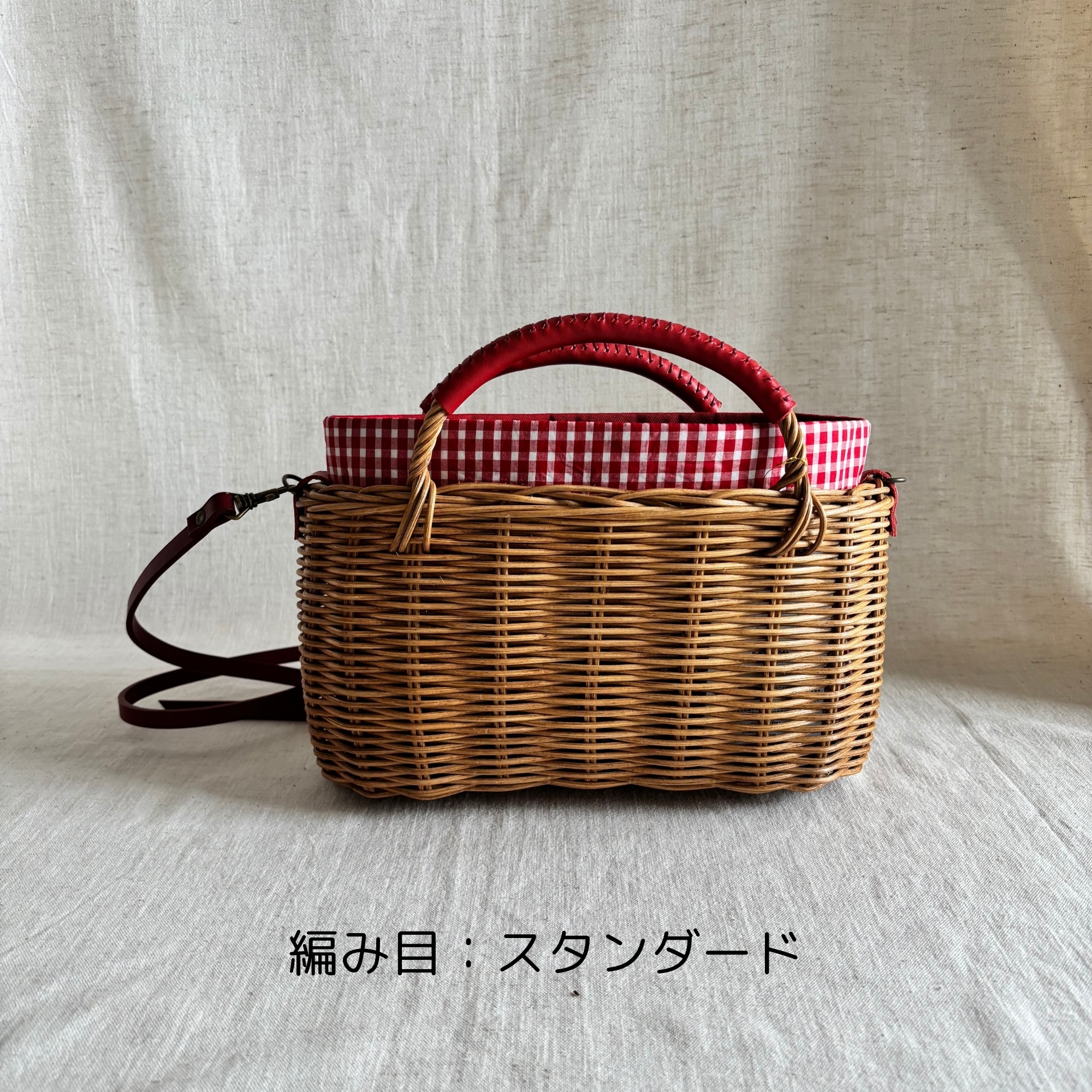 セミオーダー】ラタンのポシェット／北海道で手作りの籐籠/自然素材の