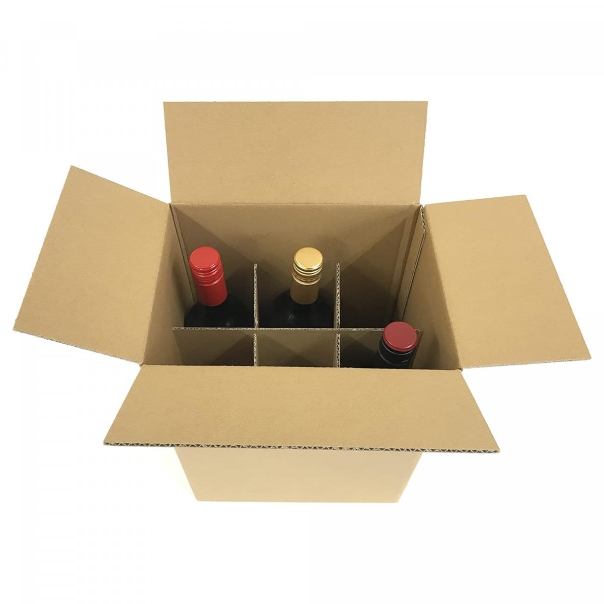 タチバナ産業 段ボール製 ワイン６本用ケース 10枚セット ビール 日本酒 酒 メルカリ ビン ダンボール 発送 配送 梱包 保管 通販 ワイン６本入用（縦型）