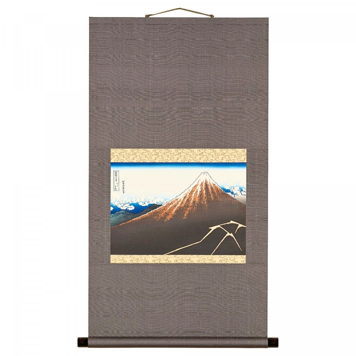 完全復刻・葛飾北斎・冨嶽三役軸作品】《山下白雨》冨嶽三十六景｜桐